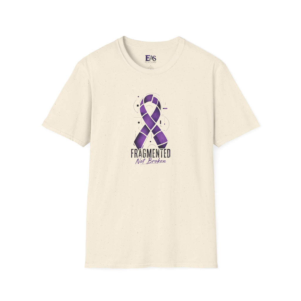 Fragmented, Not Broken Epilepsy Awareness T-Shirt | Purple Ribbon Unisex Graphic Tee