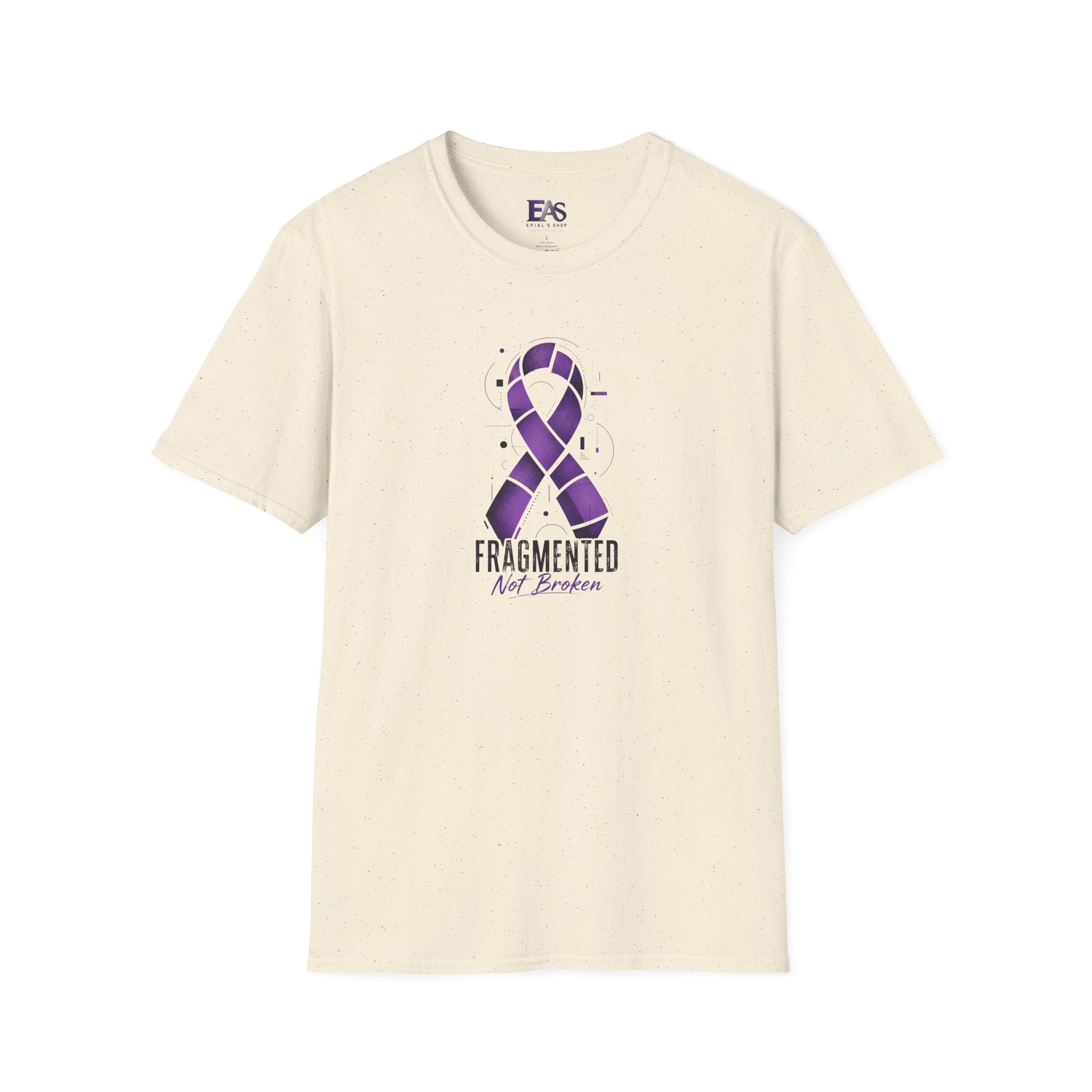 Fragmented, Not Broken Epilepsy Awareness T-Shirt | Purple Ribbon Unisex Graphic Tee
