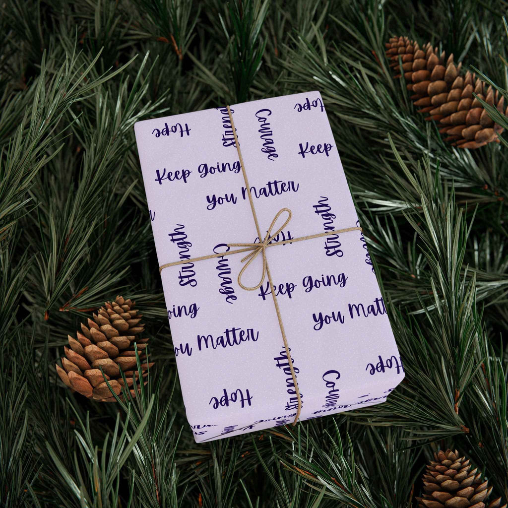 Inspirational Word Wrap – Light Purple Encouragement Gift Wrap