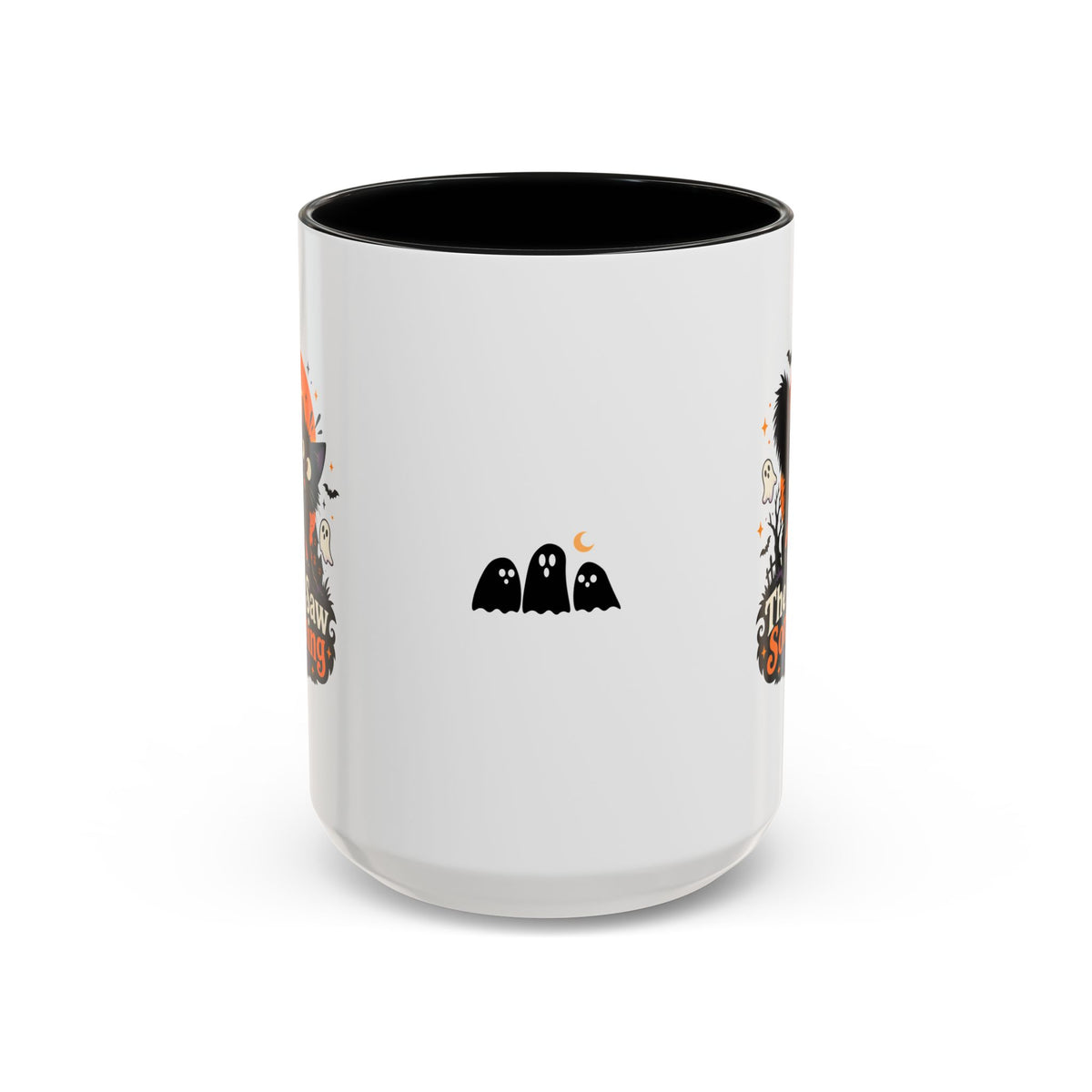 The Cat Saw Something Halloween Black Cat Accent Mug