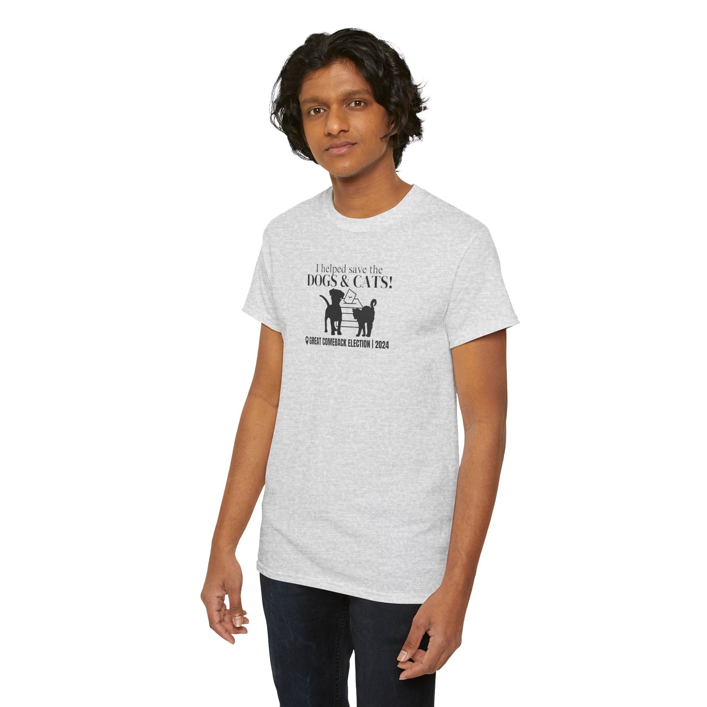 Helped Save the Cats & Dogs Unisex Heavy Cotton Tee