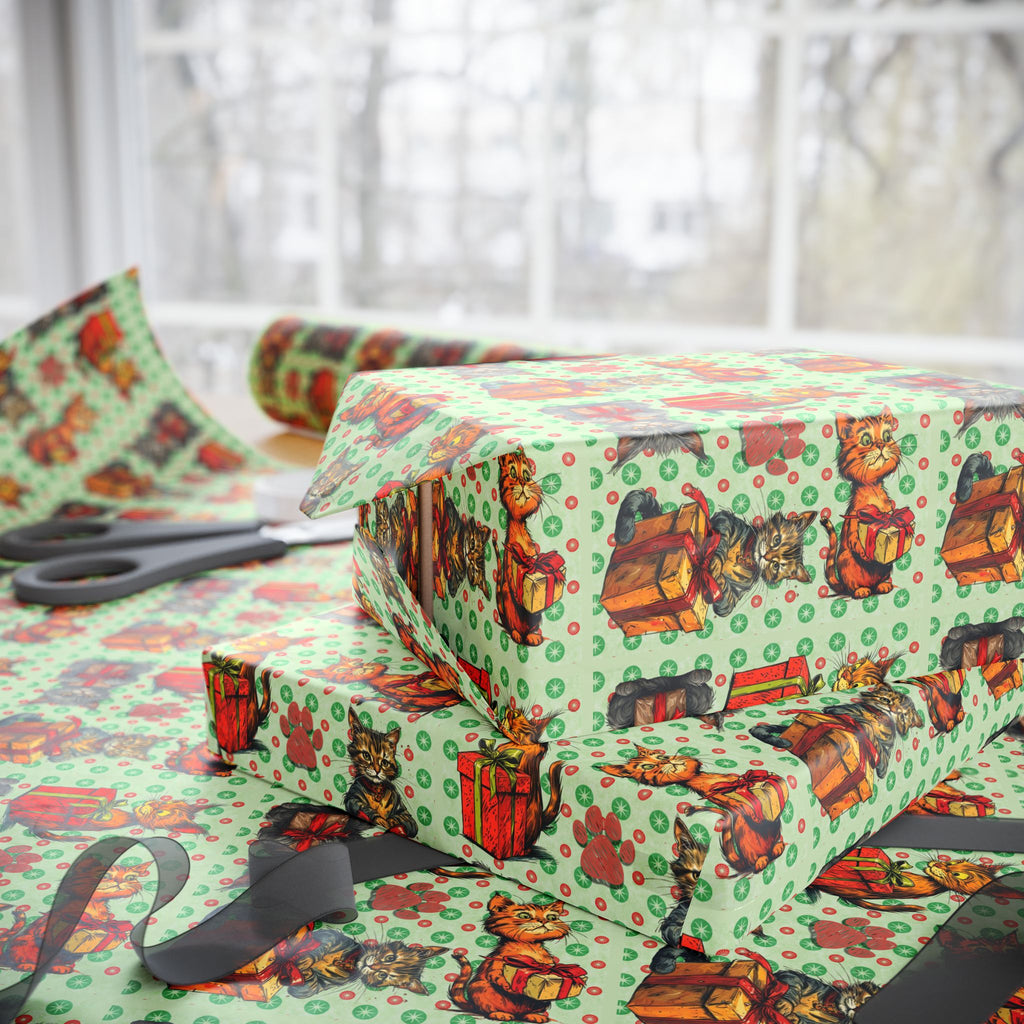 Vintage Cats Christmas Wrapping Papers