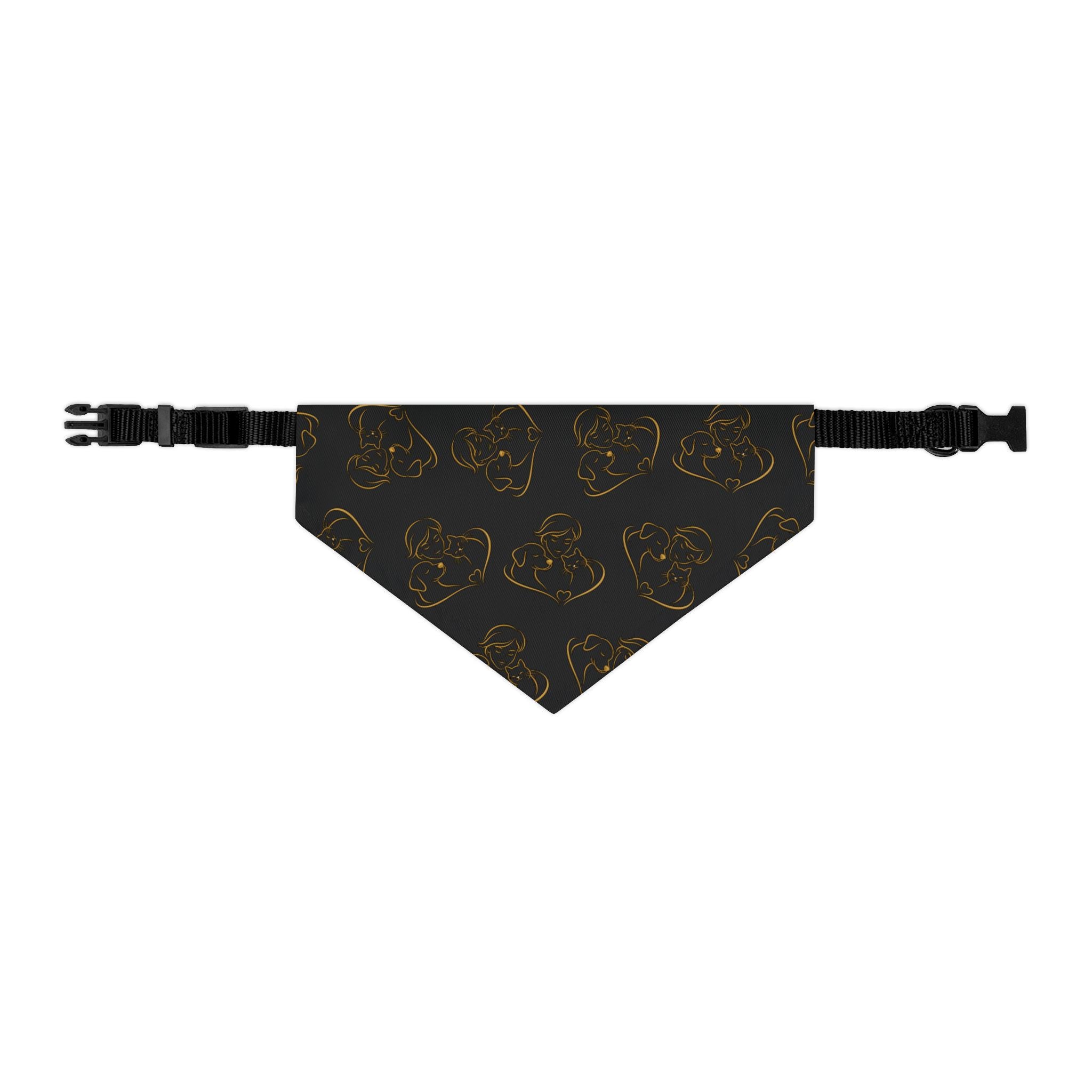 Love Line Art Dog Bandana – Person, Dog & Cat Design