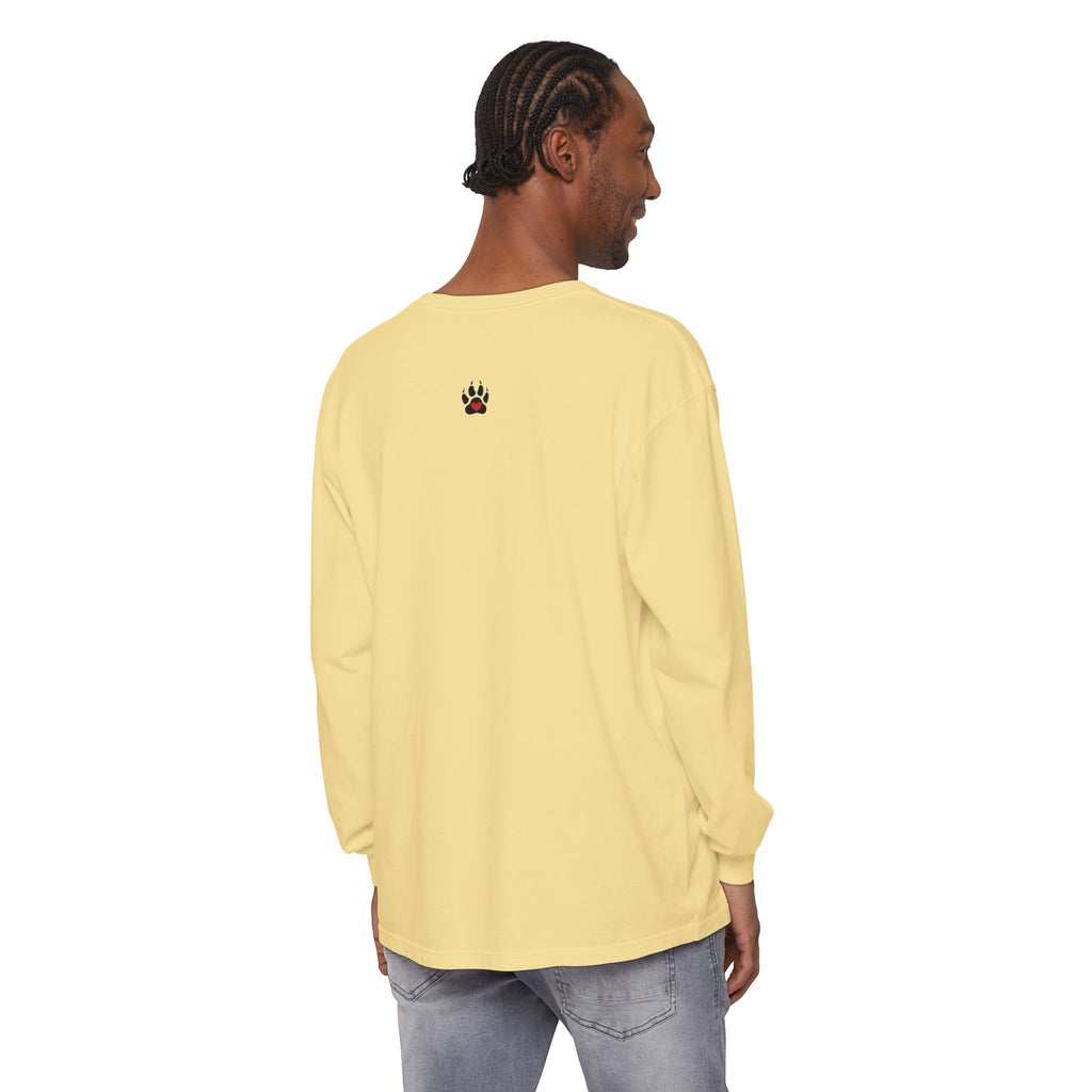 Raccoonnoisseur Garment-Dyed Long Sleeve Shirt | Funny Raccoon Graphic Tee