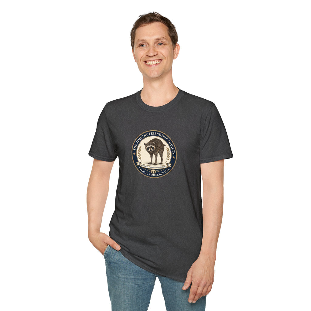 The Jimothy Friendship Society T-Shirt | Raccoon Membership Seal Tee