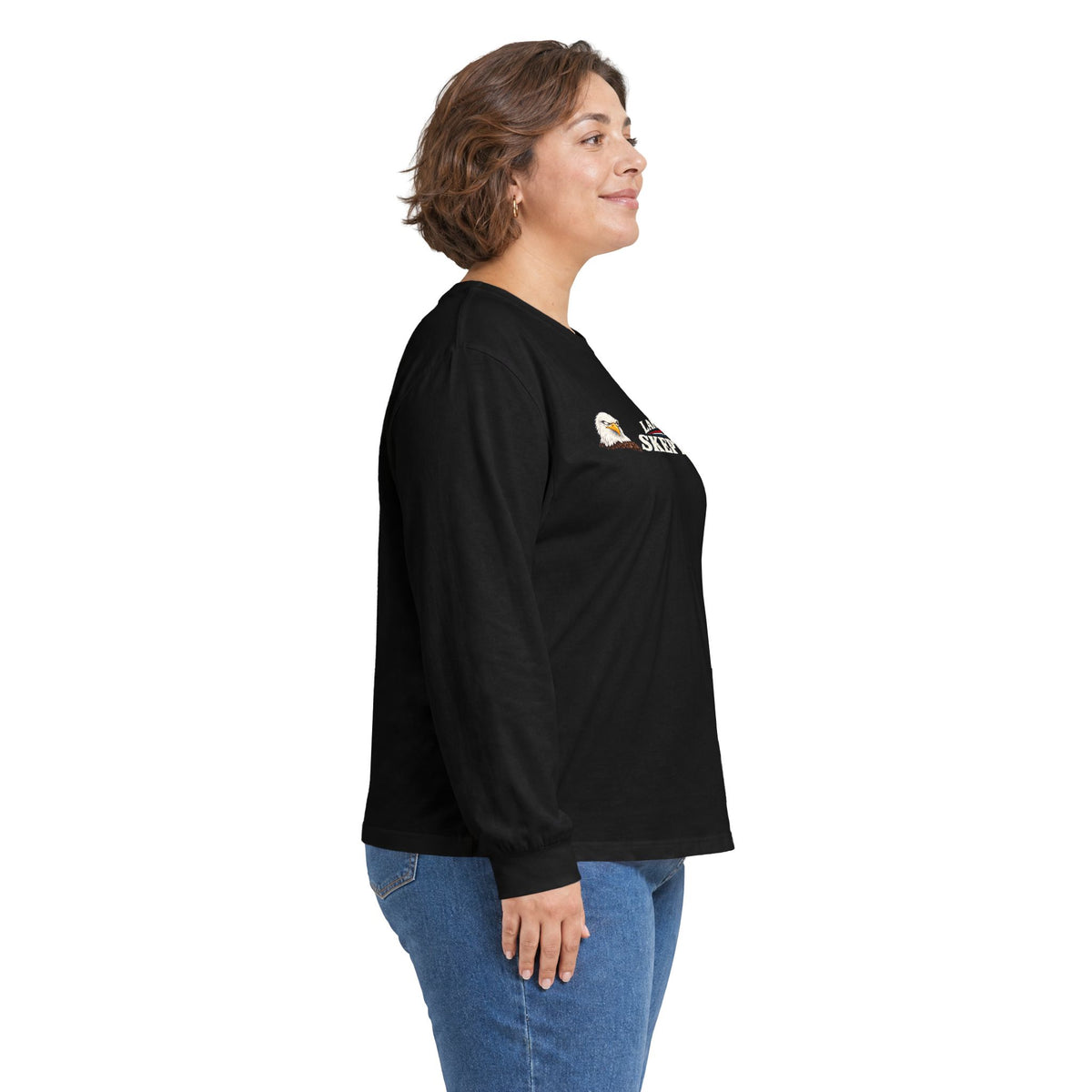 Land of the Skeptical Bald Eagle Long Sleeve T-Shirt | Patriotic Humor Tee