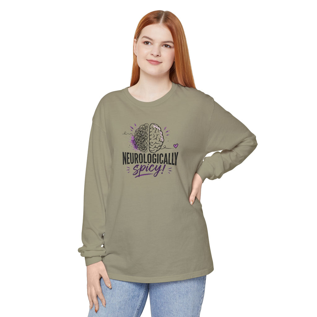 Neurologically Spicy Epilepsy Awareness Garment-Dyed Long Sleeve Shirt
