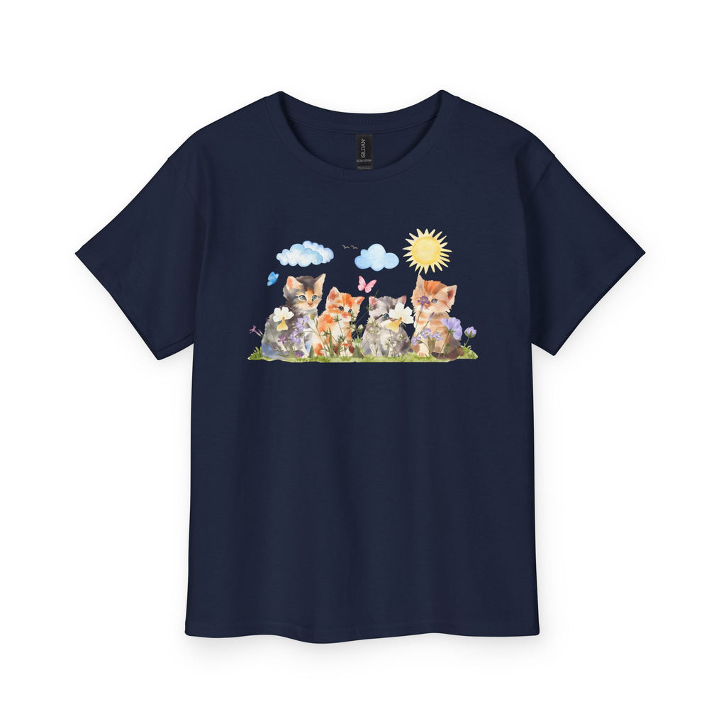 Watercolor Kittens in the Garden Kids’ T-Shirt