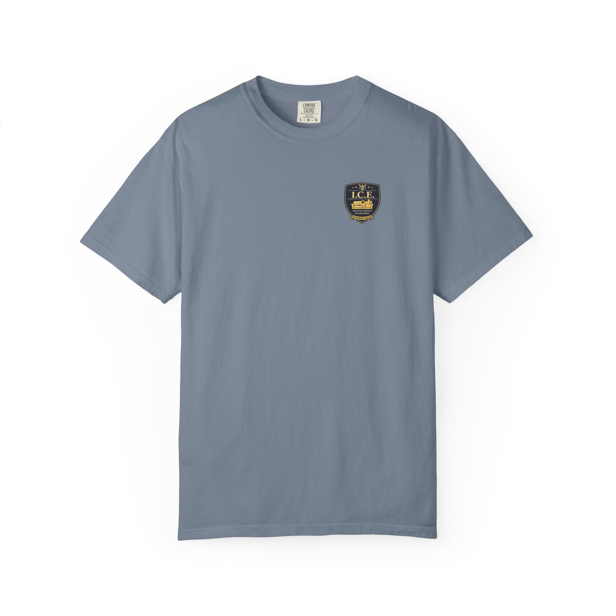 I.C.E. Badge T-Shirt | Institute of Cozy Excellence Parody Tee