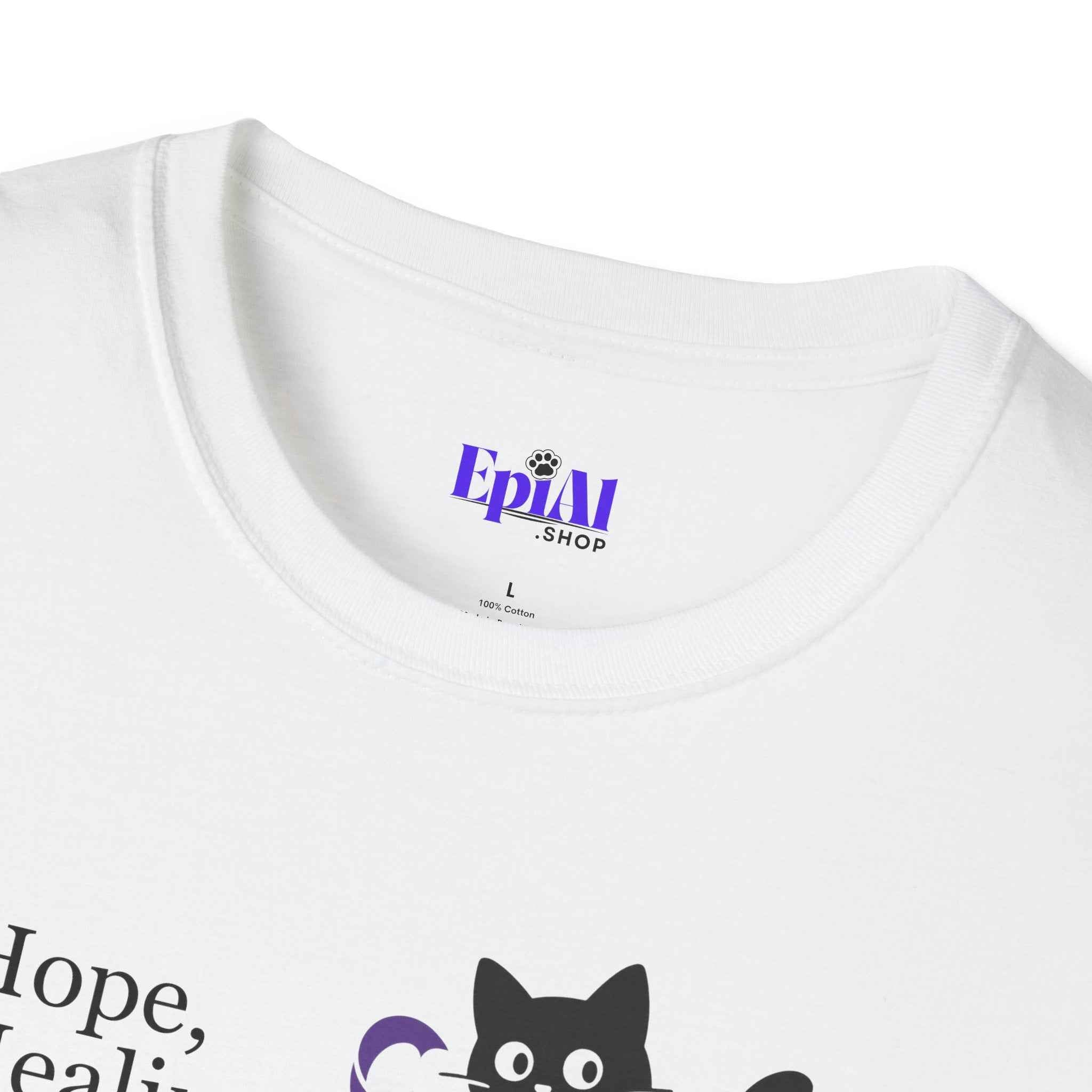 Hope, Healing & Hairballs Cat T-Shirt – Epikitty Parent Awareness Tee