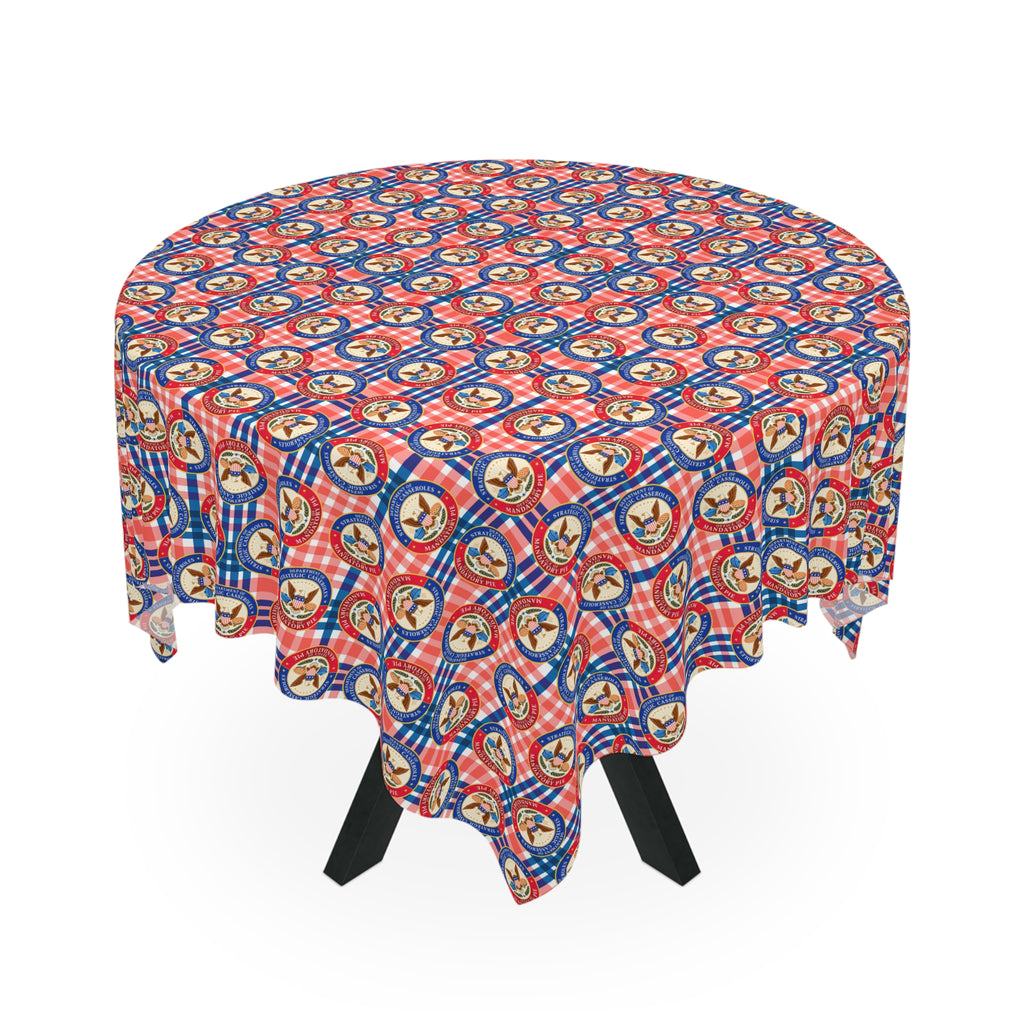 Department of Strategic Casseroles Tablecloth | Faux Government Picnic Table Cover