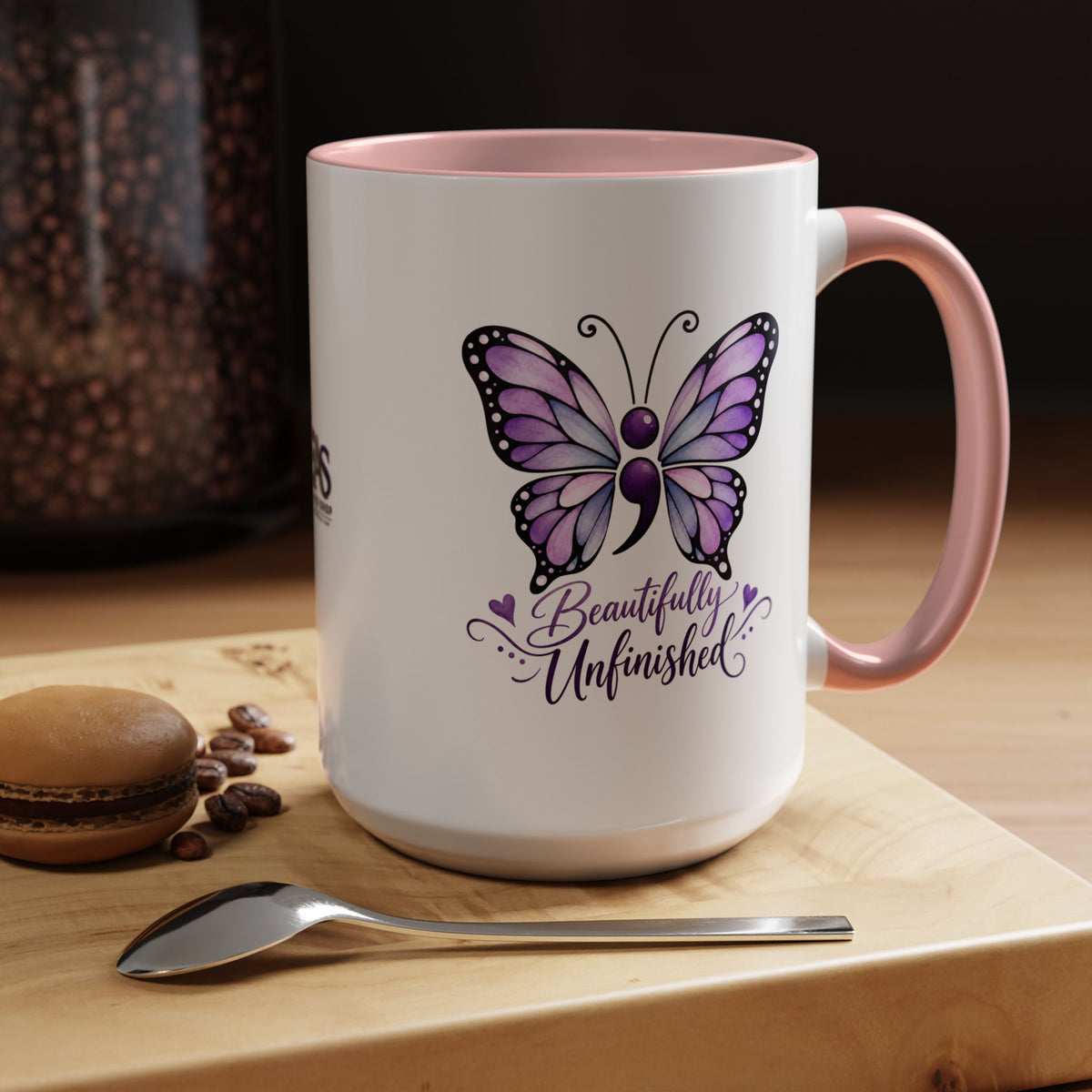 Beautifully Unfinished Semicolon Suicide Awareness Mug
