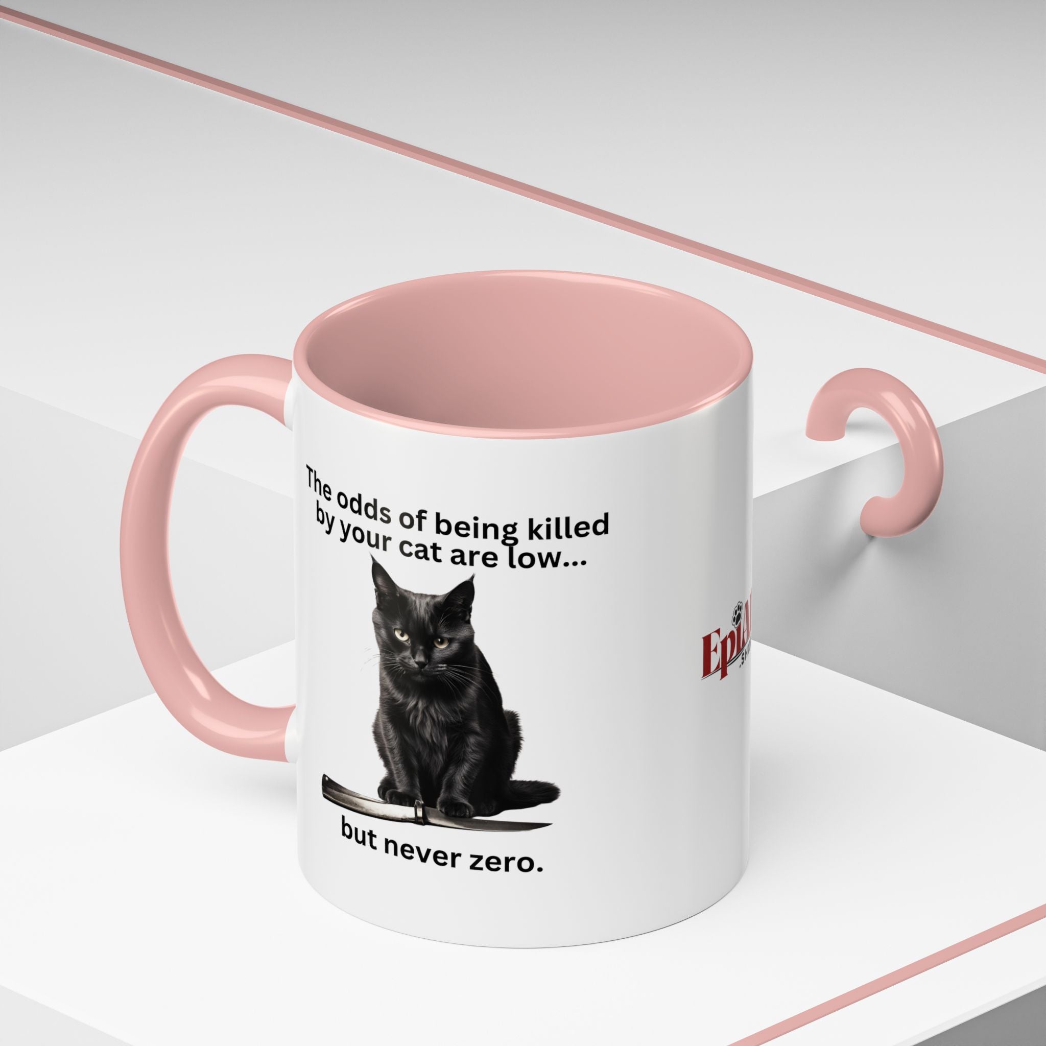 Photo depicting the ​Killer Cat Odds Accent Coffee Mug (11, 15oz) from EpiAl's Shop.
