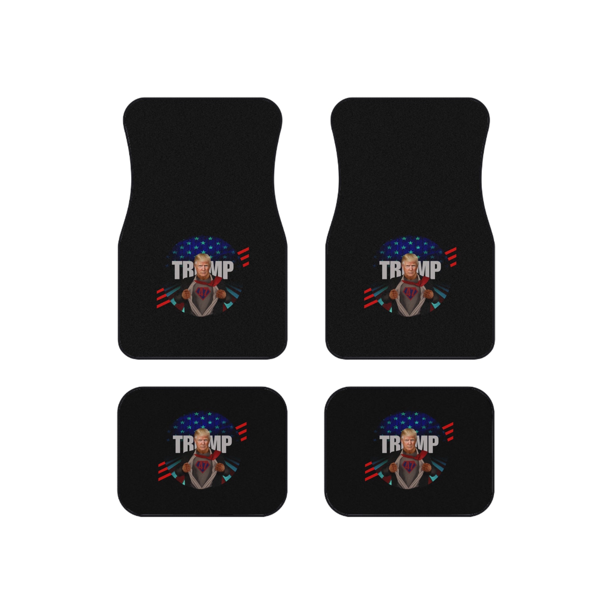 Patriotic Car Mats Set - Trump Inspired Design - Set of 4