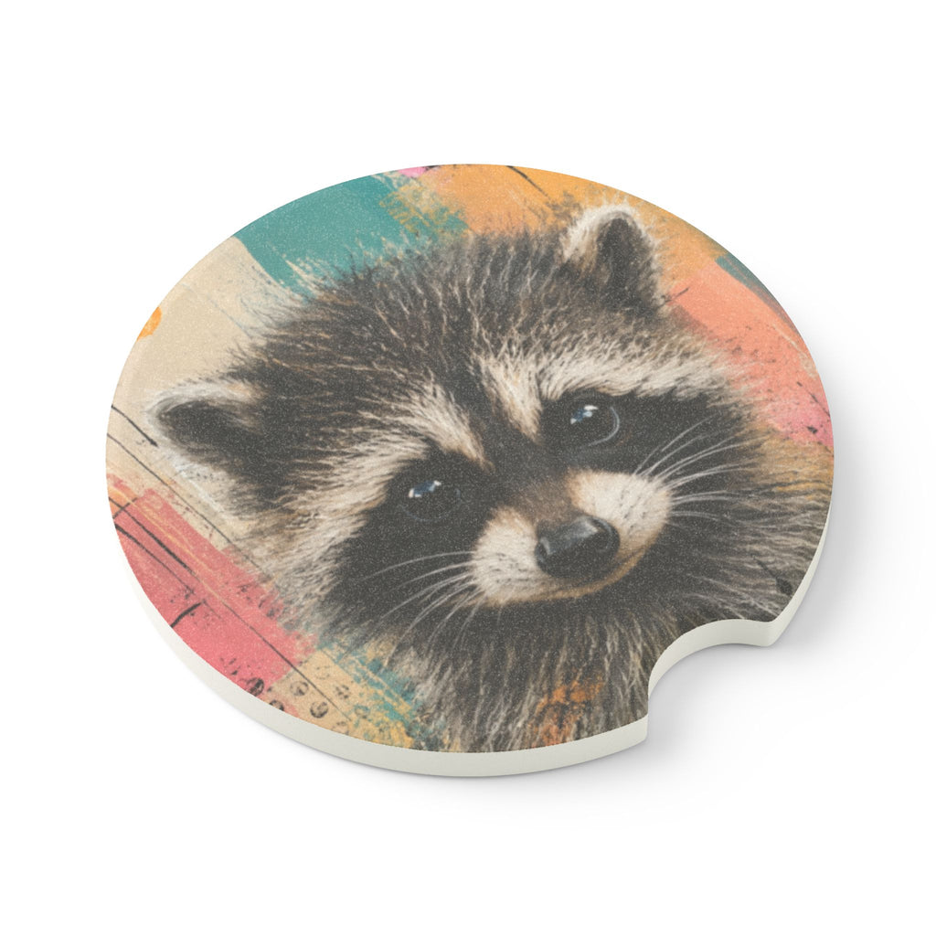 Jimothy Woodland Raccoon Soapstone Car Coasters