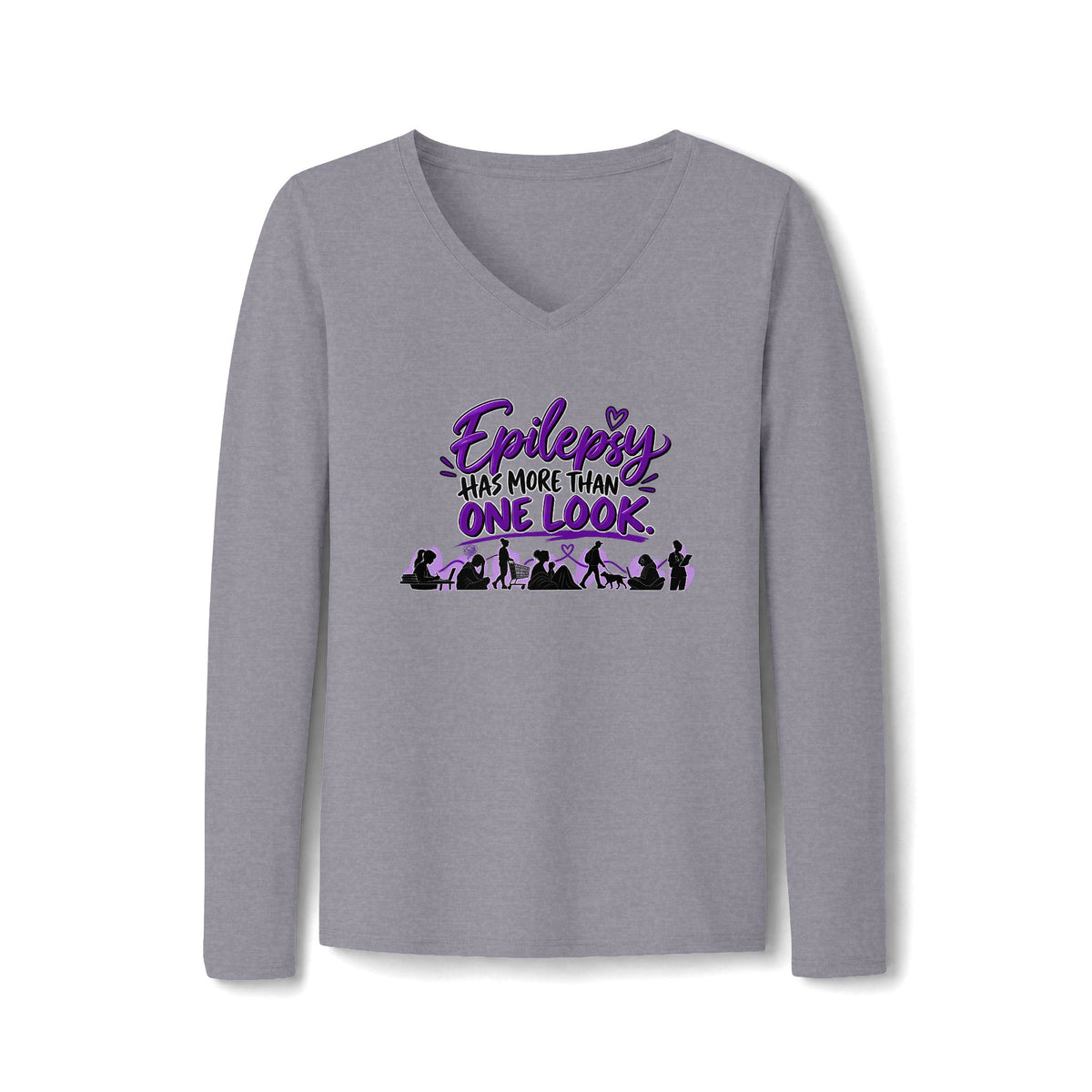 Epilepsy Has More Than One Look Women’s Long Sleeve V-Neck Shirt