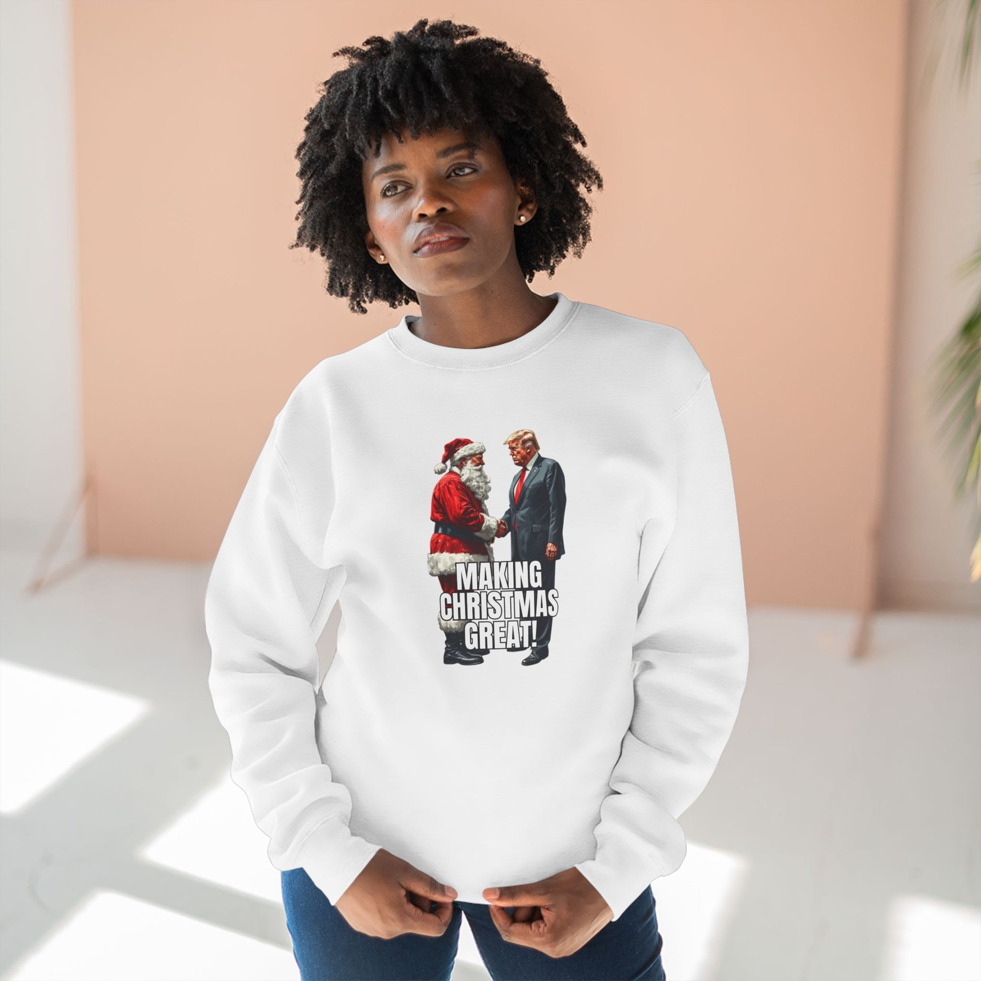 Funny Make Christmas Great Unisex Crewneck Sweatshirt