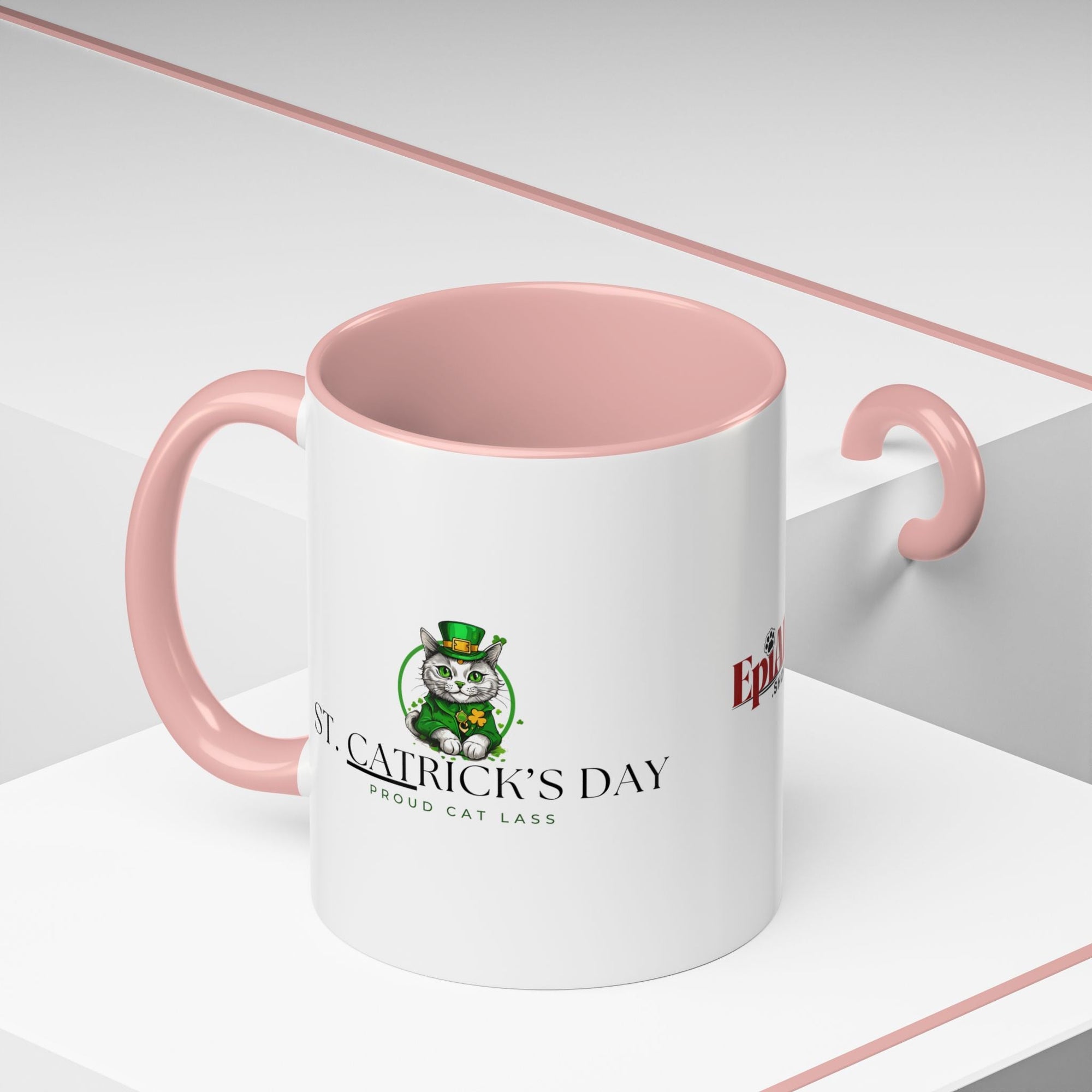 St. Patrick's Day Cat Coffee Mug - Proud Cat Lass Design Printify