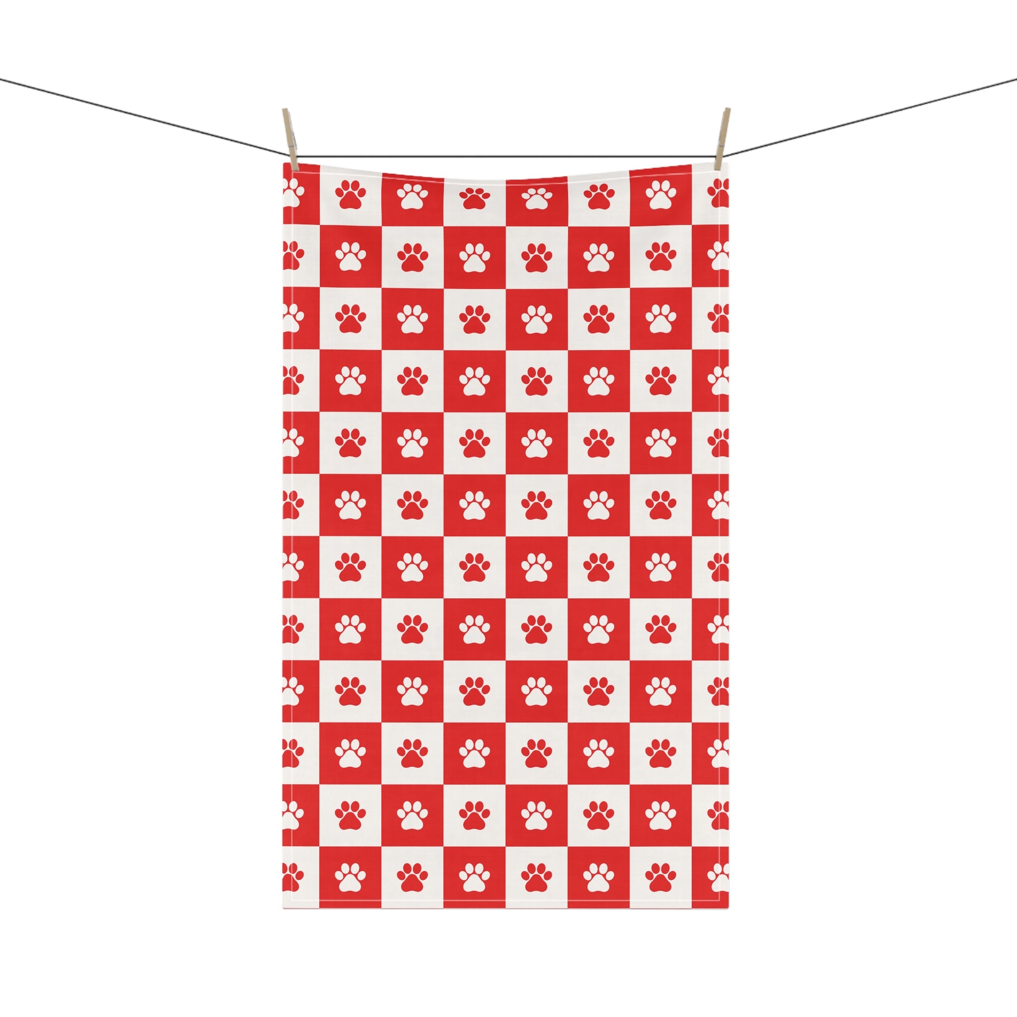 Red & White Paws Tea Towels (cotton, poly)