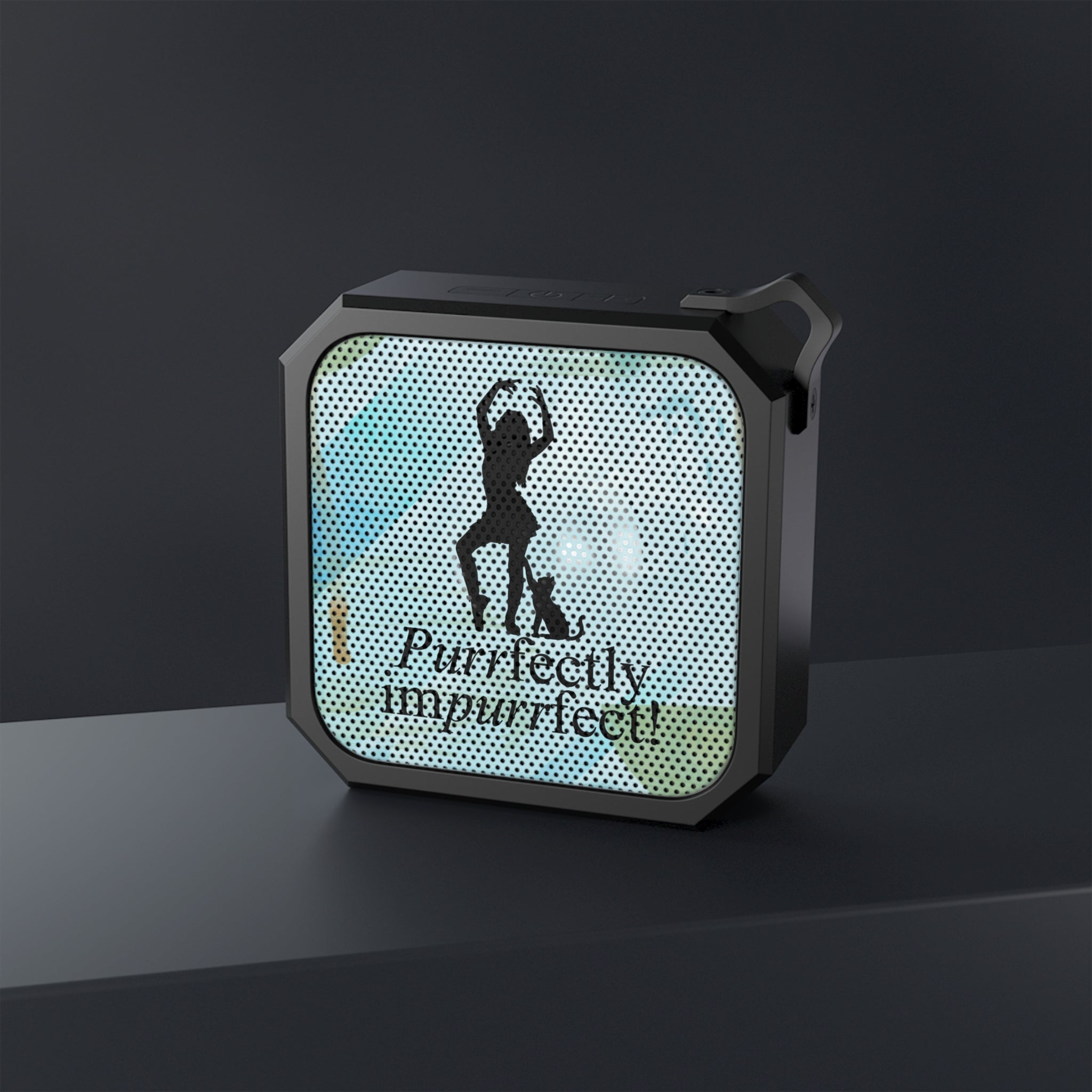 Photo depicting the ​Purrfectly Impurrfect Blackwater Outdoor Bluetooth Speaker from EpiAl's Shop.