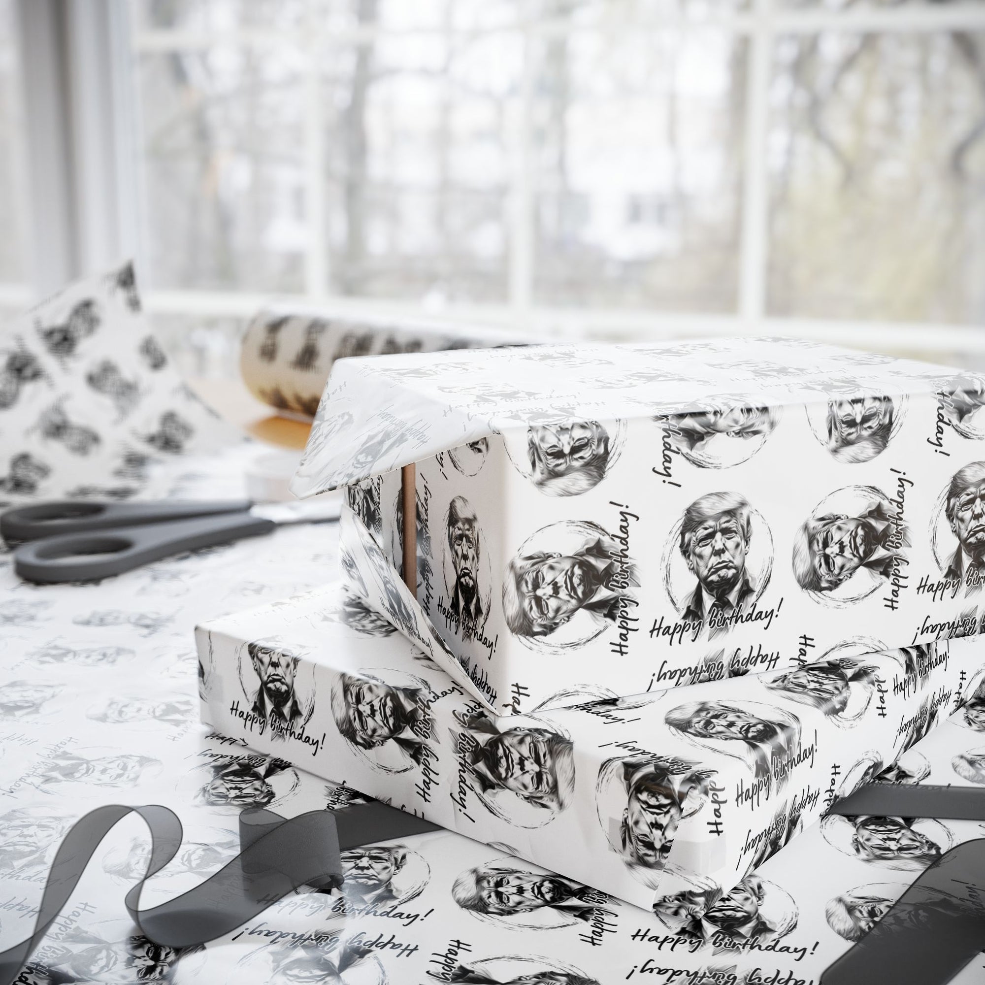 Whimsical Trump Happy Birthday Wrapping Paper