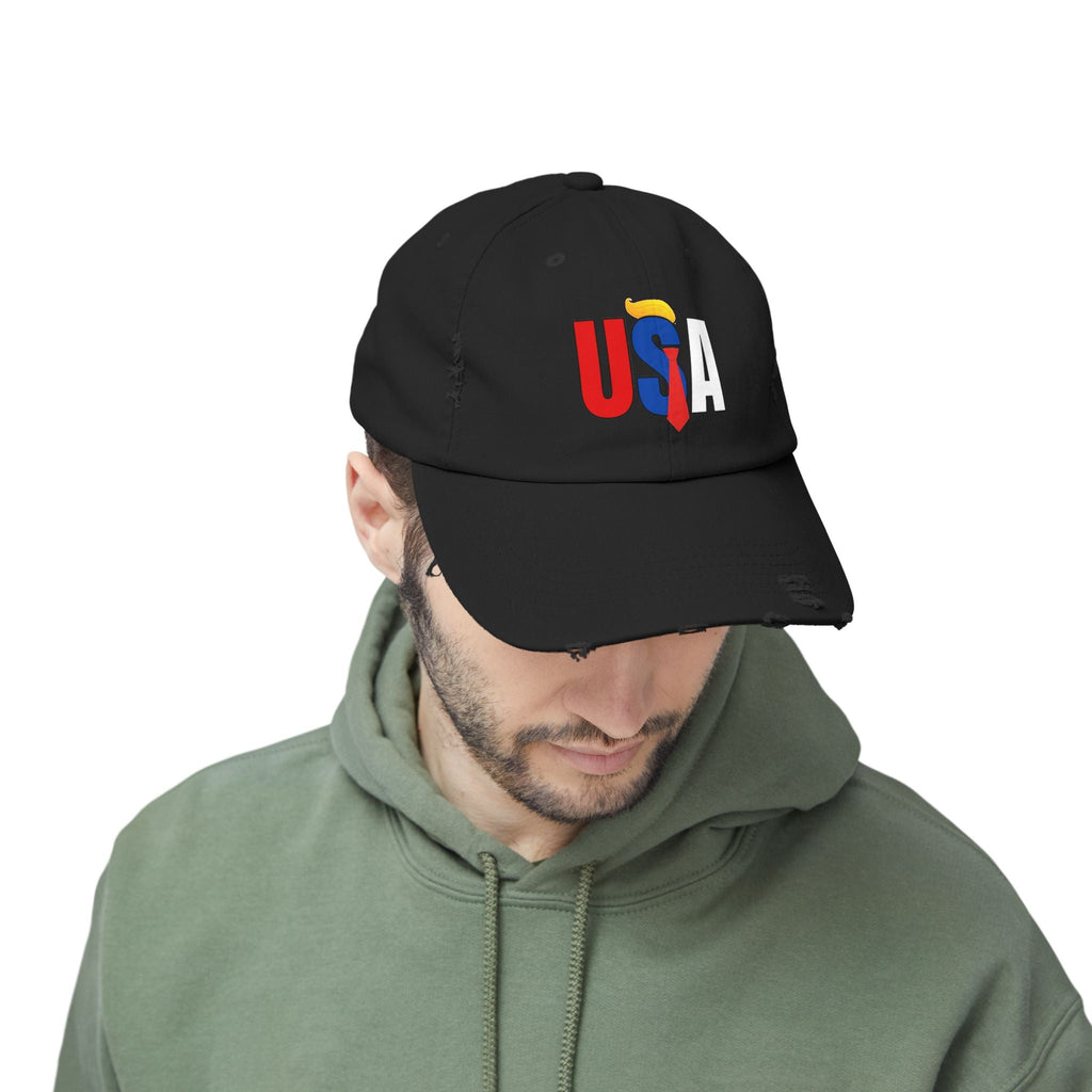 Unisex Trendy Distressed USA Cap Printify
