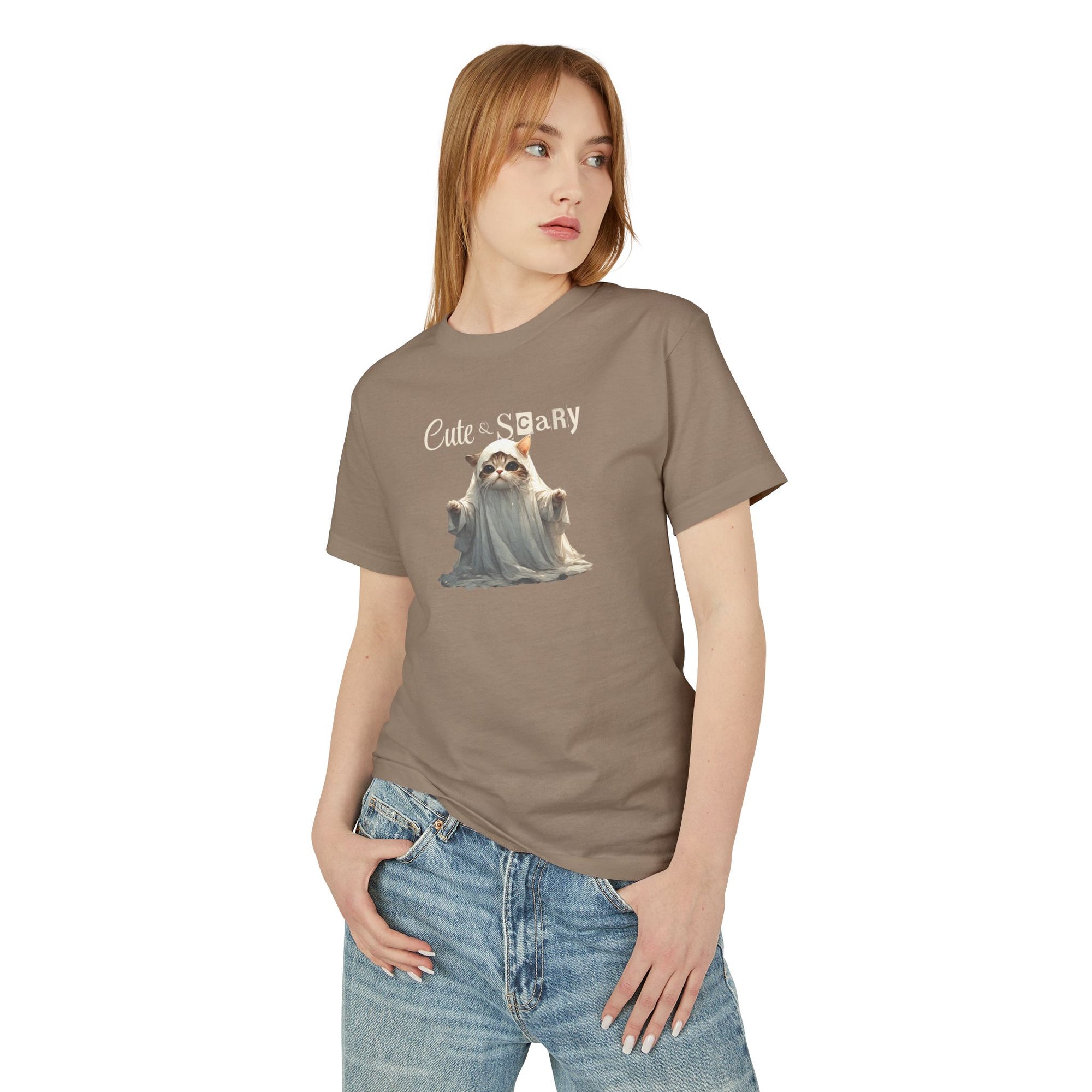 Cute & Scary Ghost Kitty Unisex Tee, Halloween Shirt