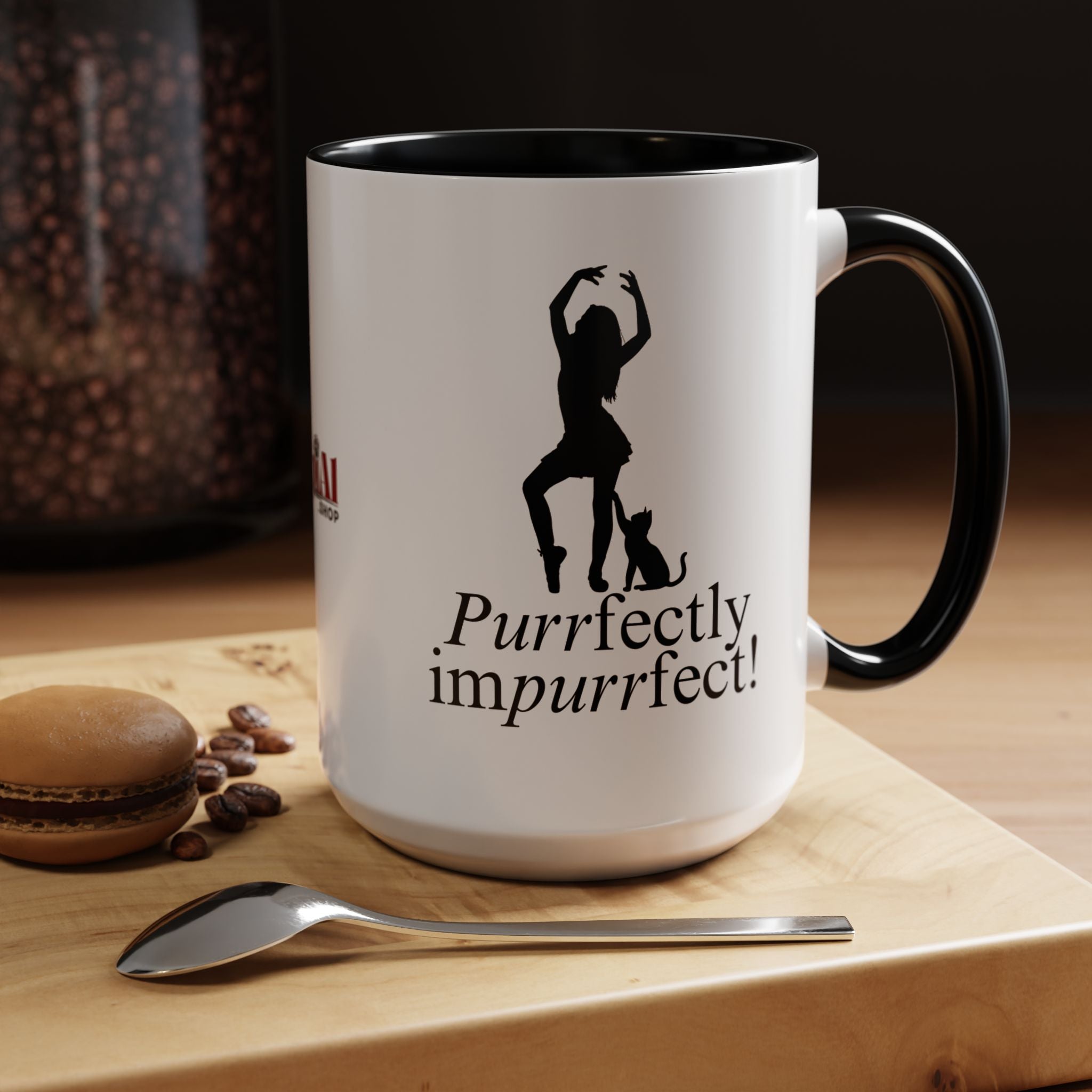 Photo depicting the ​Purrfectly Impurrfect Accent Coffee Mug (11, 15oz) from EpiAl's Shop.