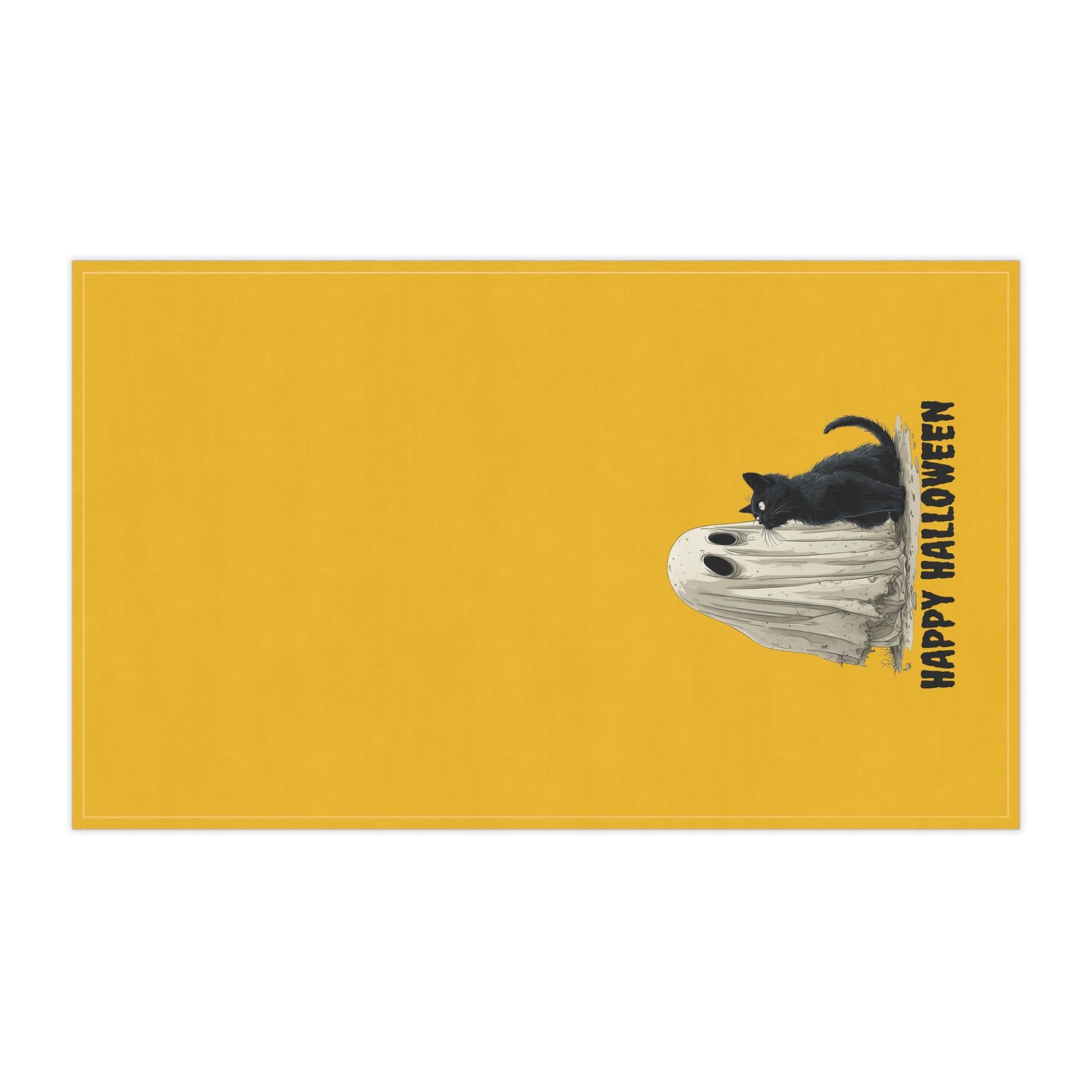 Halloween Tea Towels with Ghost and Cat Design
