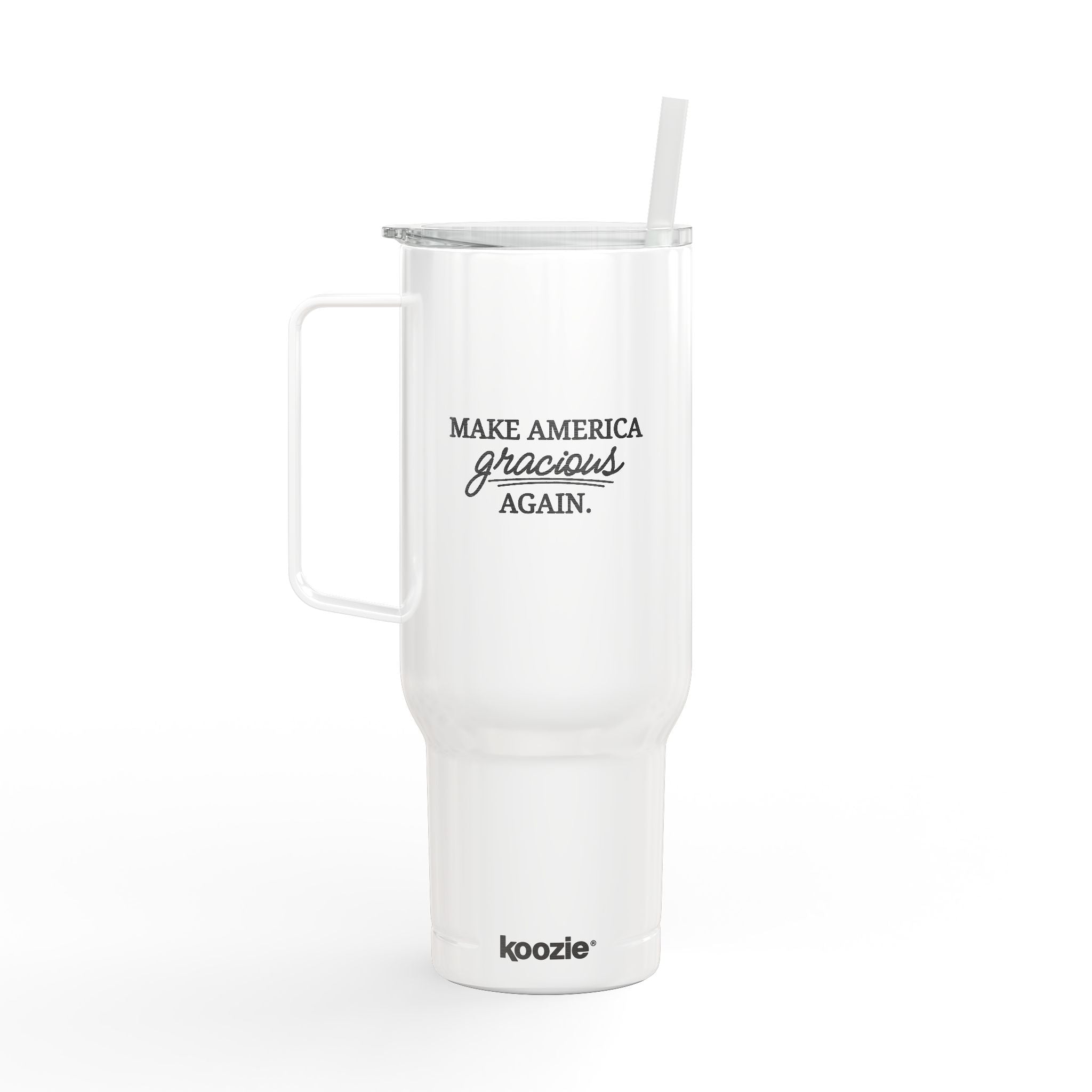 Make America Gracious Again 40oz Insulated Tumbler – Engraved Travel Mug with Handle