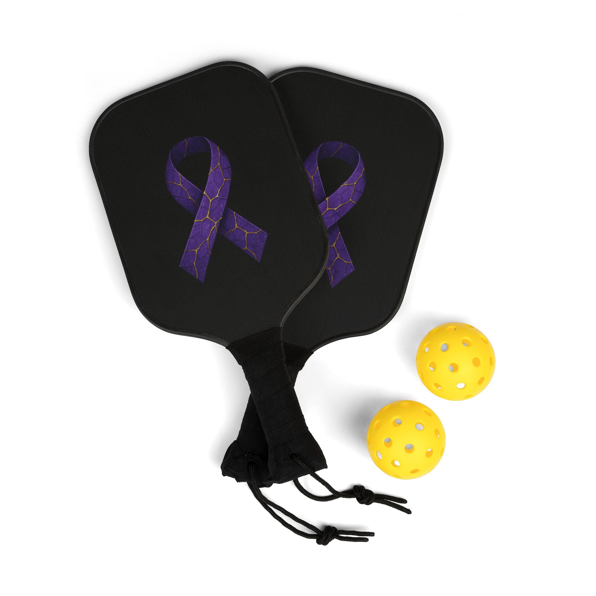 Purple Ribbon Pickleball Paddle Set | Epilepsy Awareness Edition