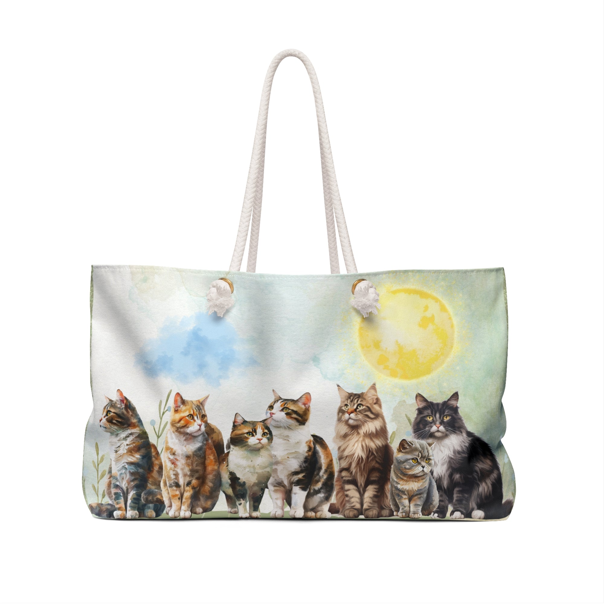 Charming Watercolor Cat Weekender Bag