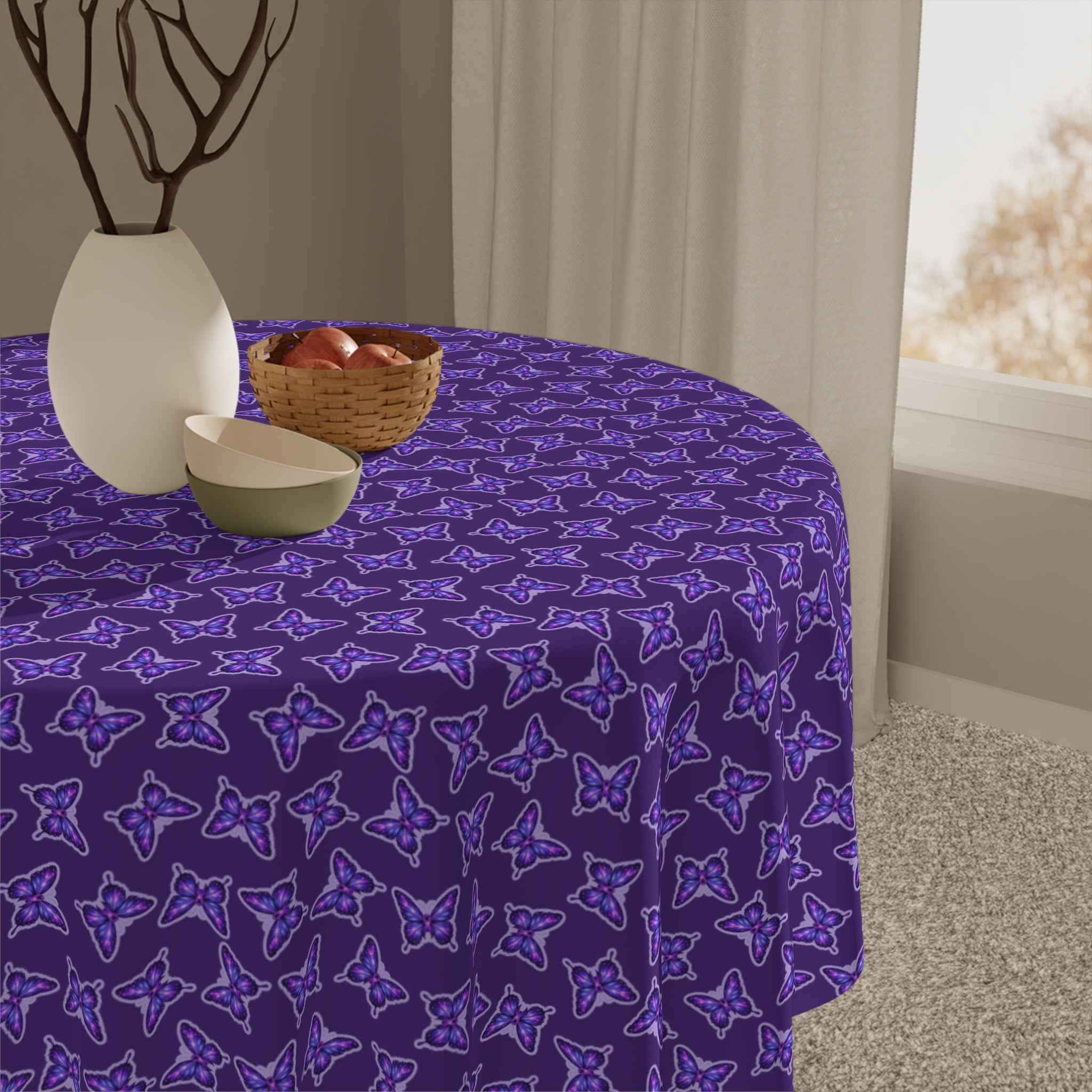 Purple Butterfly Tablecloth – Awareness-Inspired Home Decor