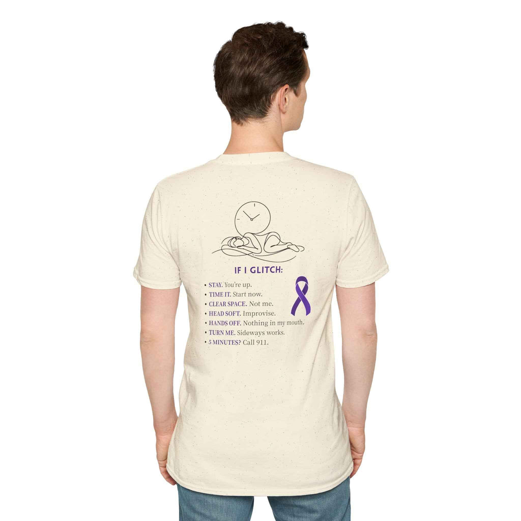 Glitch Happens Tee – Minimalist Seizure First Aid Shirt | Epilepsy Awareness | Neurostrong Apparel