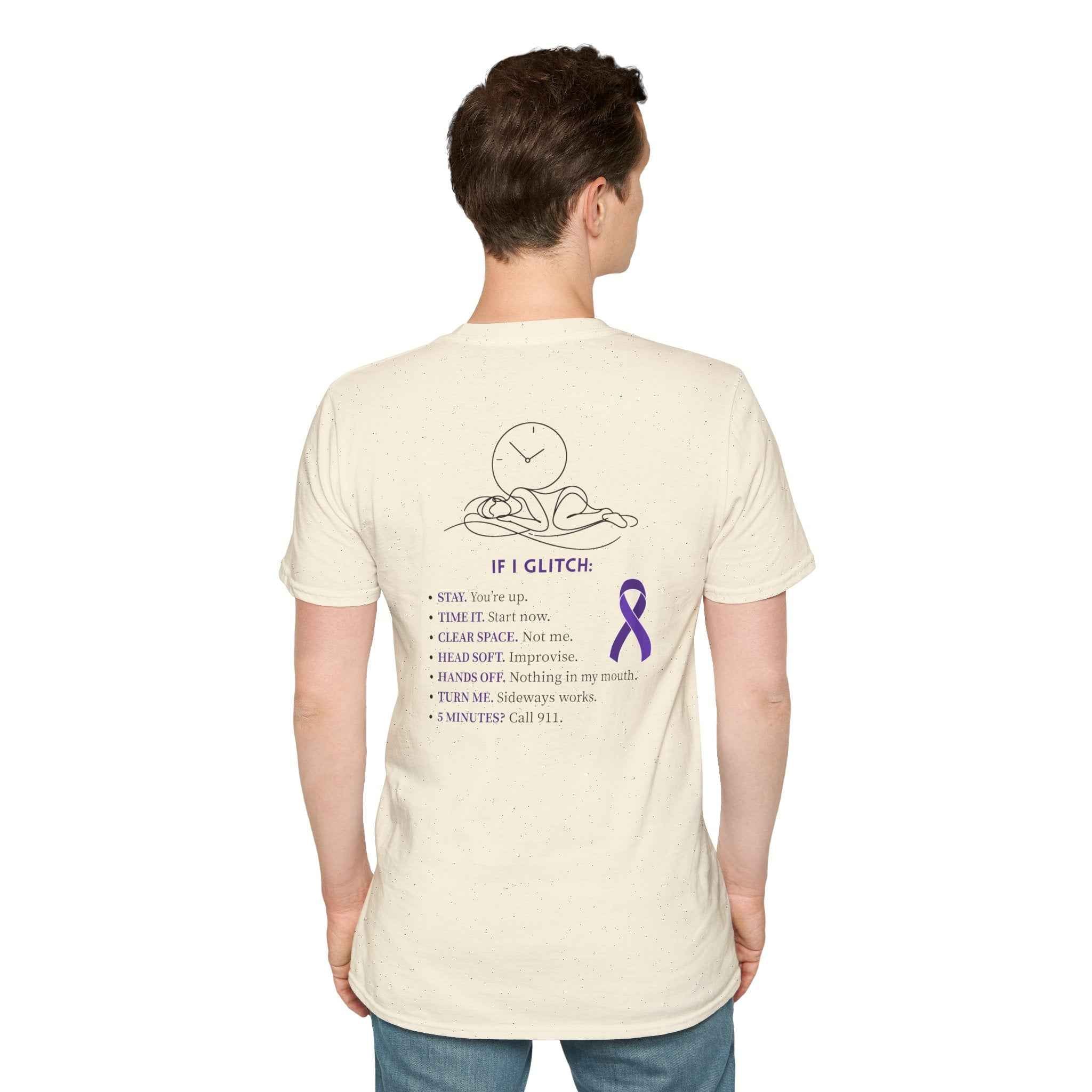 Glitch Happens Tee – Minimalist Seizure First Aid Shirt | Epilepsy Awareness | Neurostrong Apparel