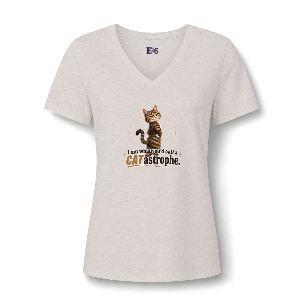 CATastrophe Women’s Relaxed V-Neck T-Shirt