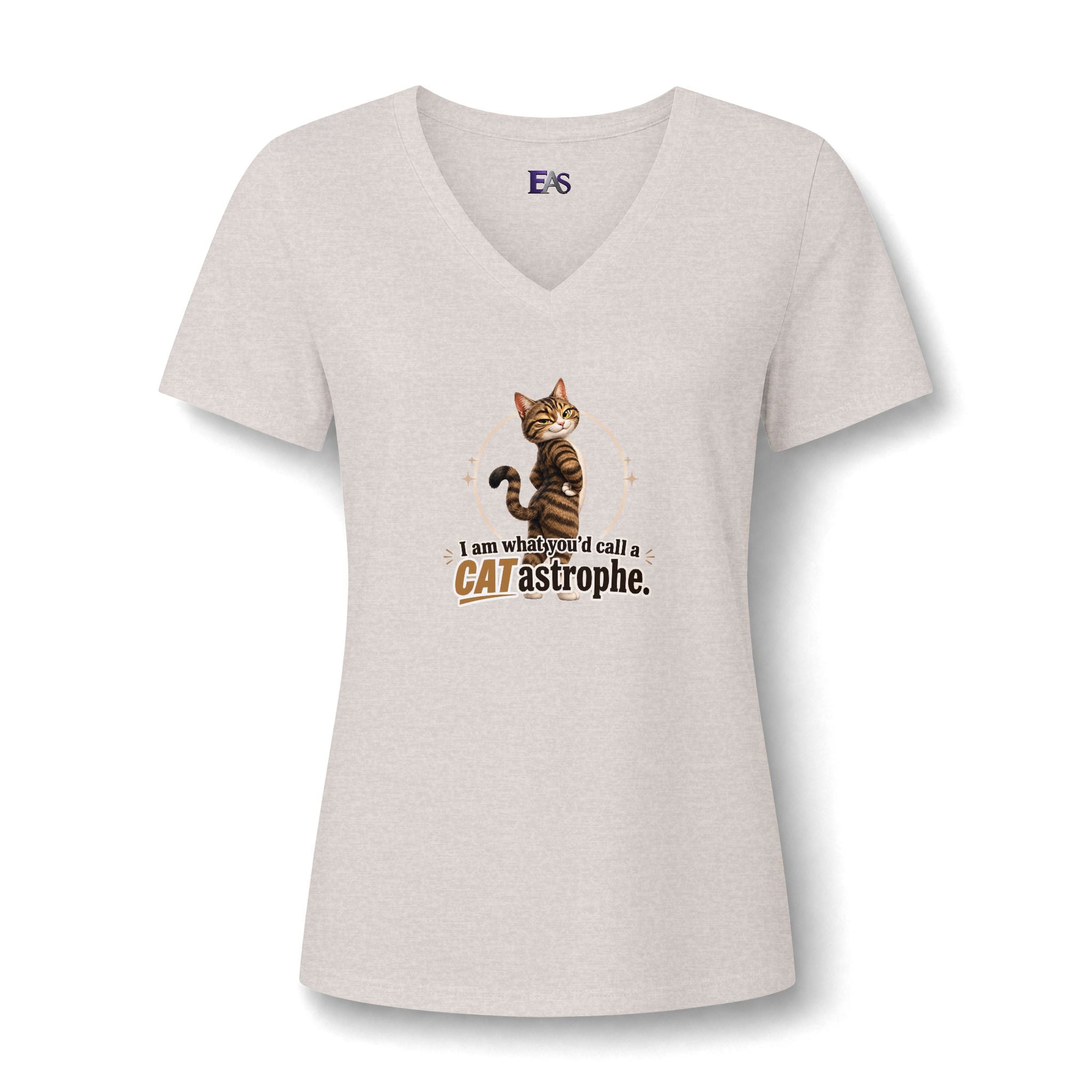 CATastrophe Women’s Relaxed V-Neck T-Shirt