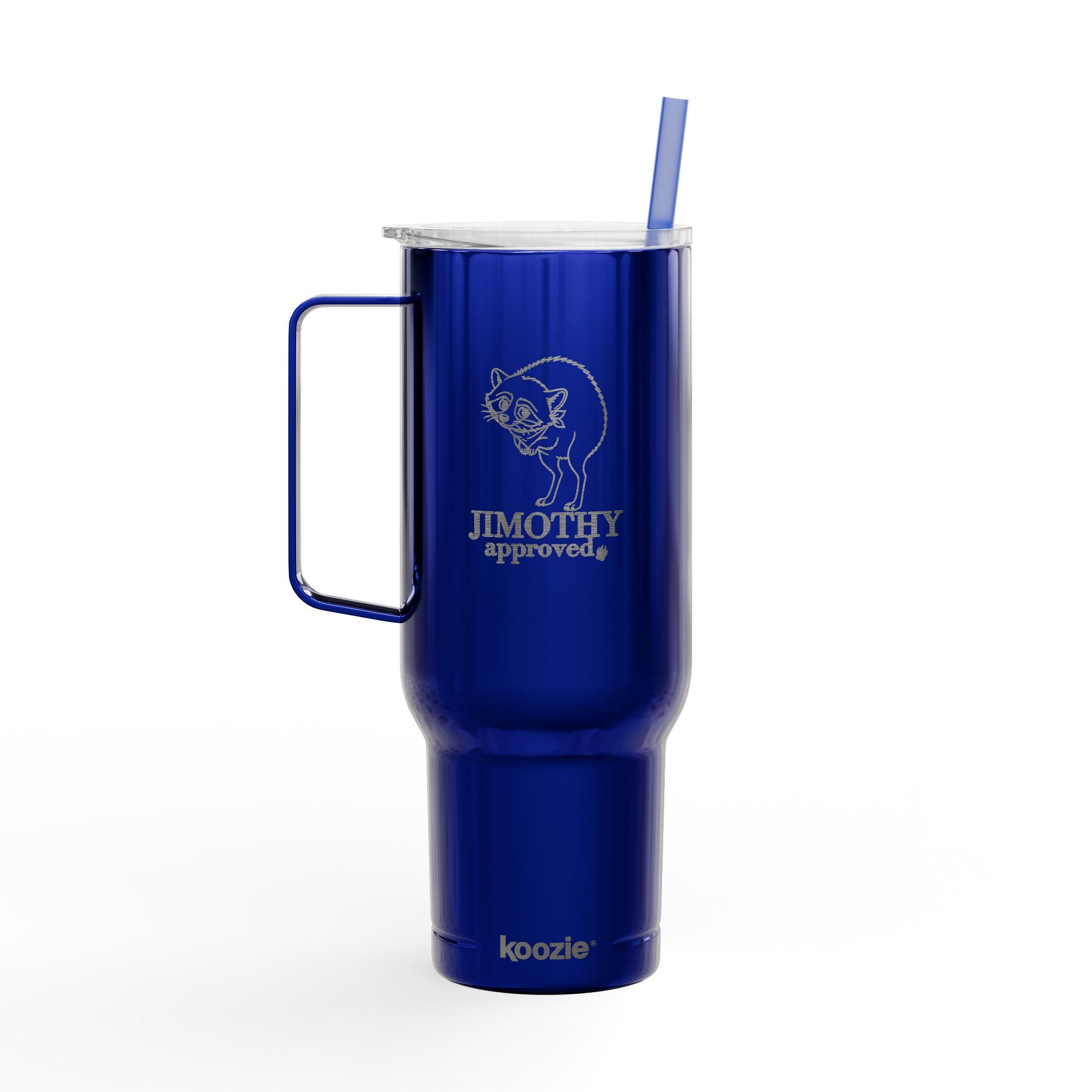 Jimothy Approved 40 oz Engraved Insulated Tumbler with Handle and Straw