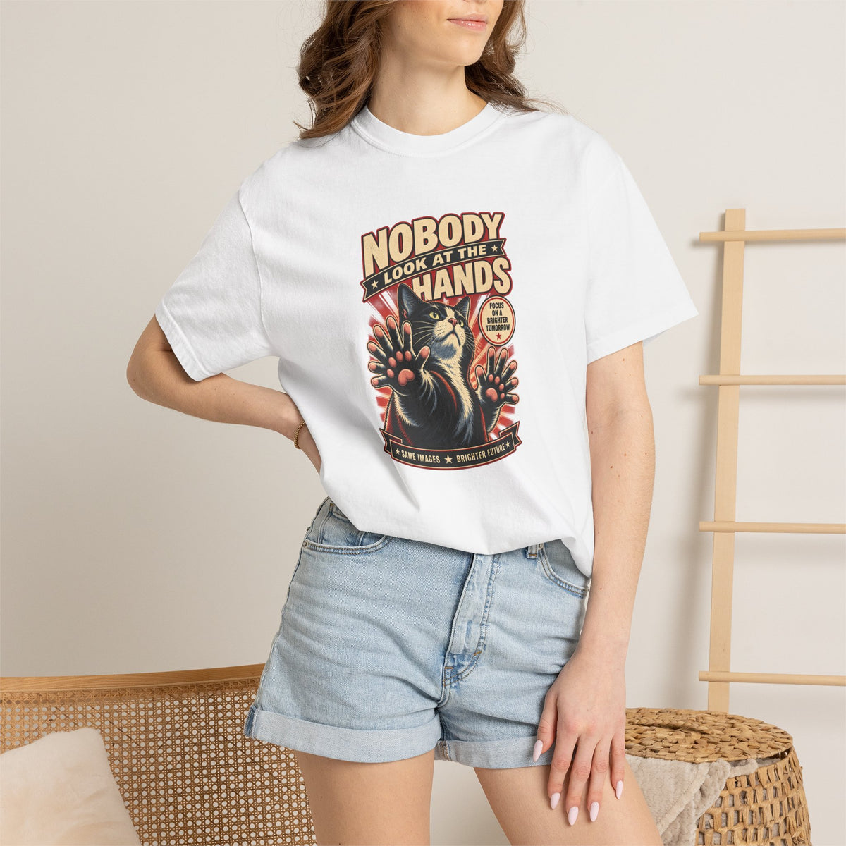 Nobody Look at the Hands AI Slop Comfort Colors T-Shirt
