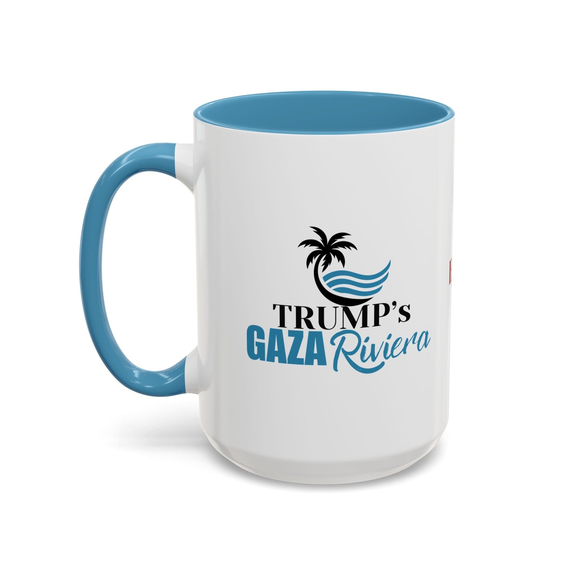 Tropical Trump’s Gaza Riviera Accent Coffee Mug - 11 & 15oz Ceramic Mug for Beach Lovers Printify