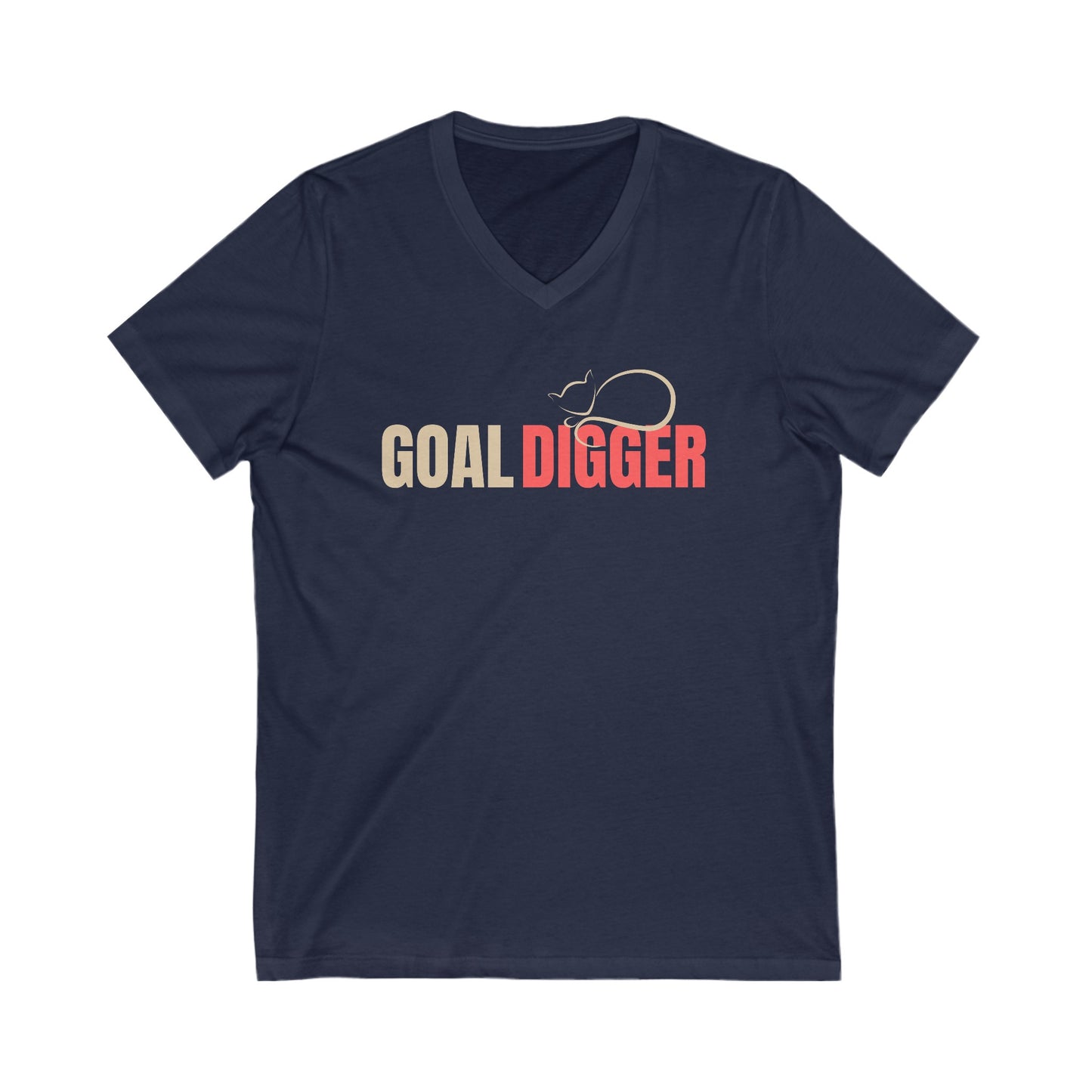 Goal Digger Jersey Short Sleeve V - Neck Tee - V - neck - Epileptic Al’s Shop