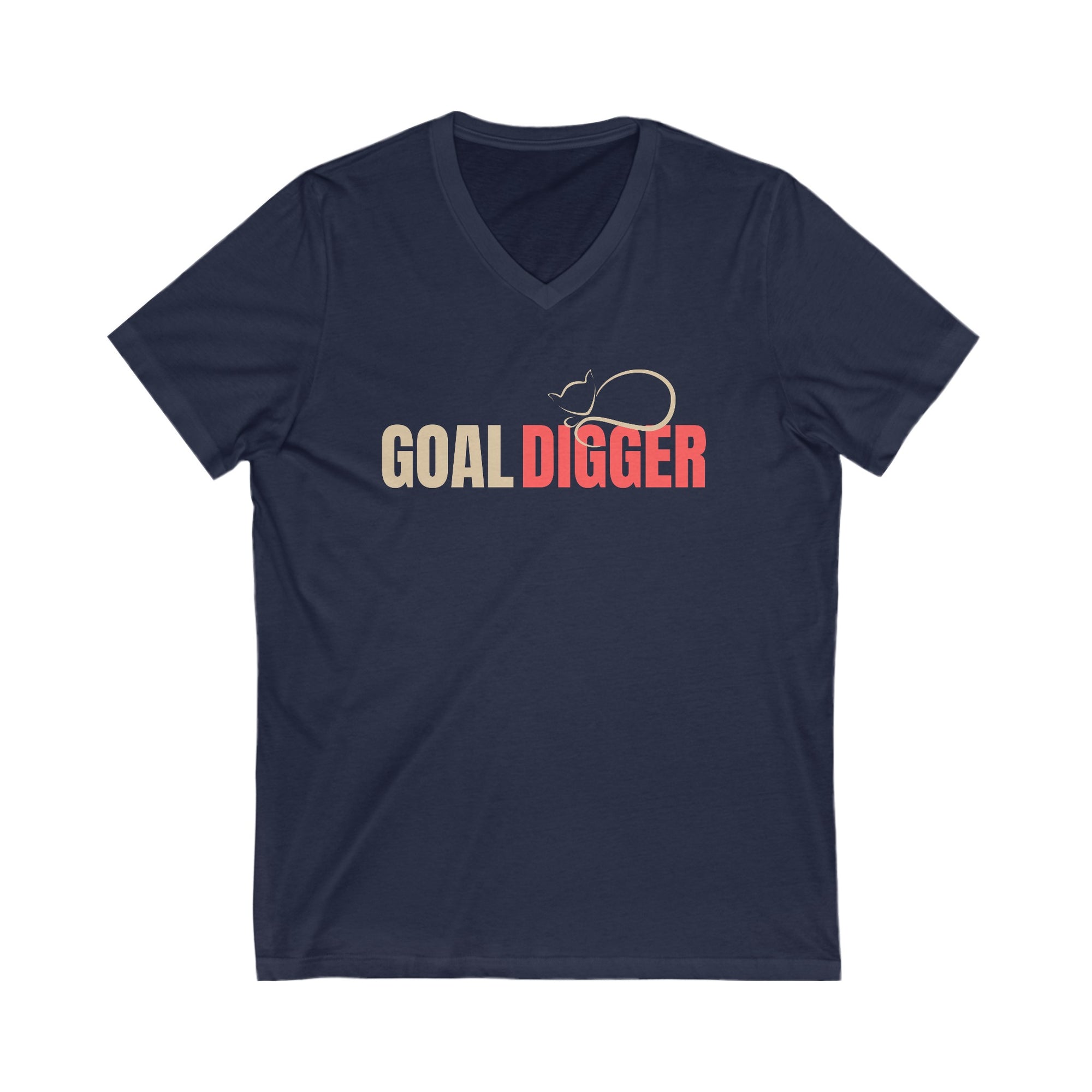 Goal Digger Jersey Short Sleeve V - Neck Tee - V - neck - Epileptic Al’s Shop