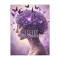 Photo depicting the ​Brain Be Brave Velveteen Microfiber Blanket (Two-sided print) from EpiAl's Shop.