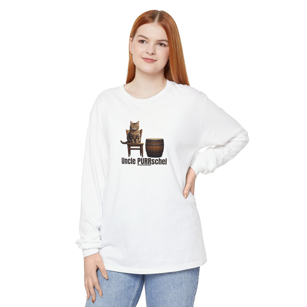 Uncle PURRschel Long Sleeve T-Shirt, Funny Cat Shirt