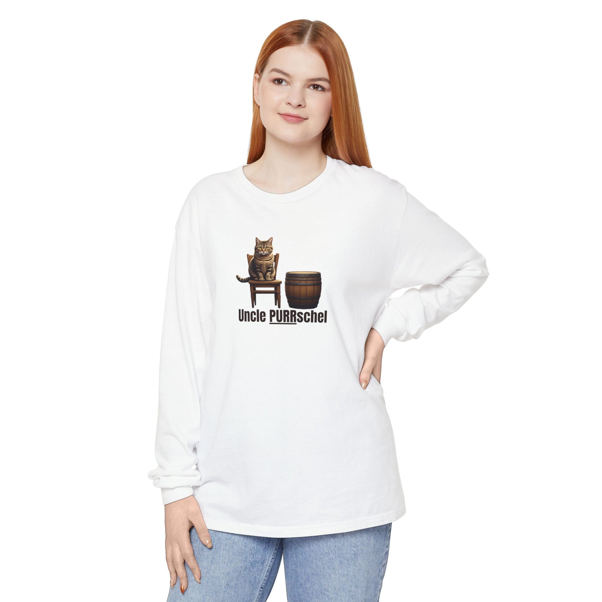 Uncle PURRschel Long Sleeve T-Shirt, Funny Cat Shirt