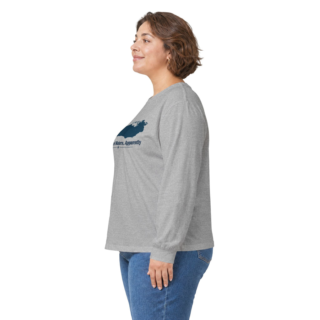 Uncharted Waters, Apparently Long Sleeve Tee | Lake Ontario Humor Shirt