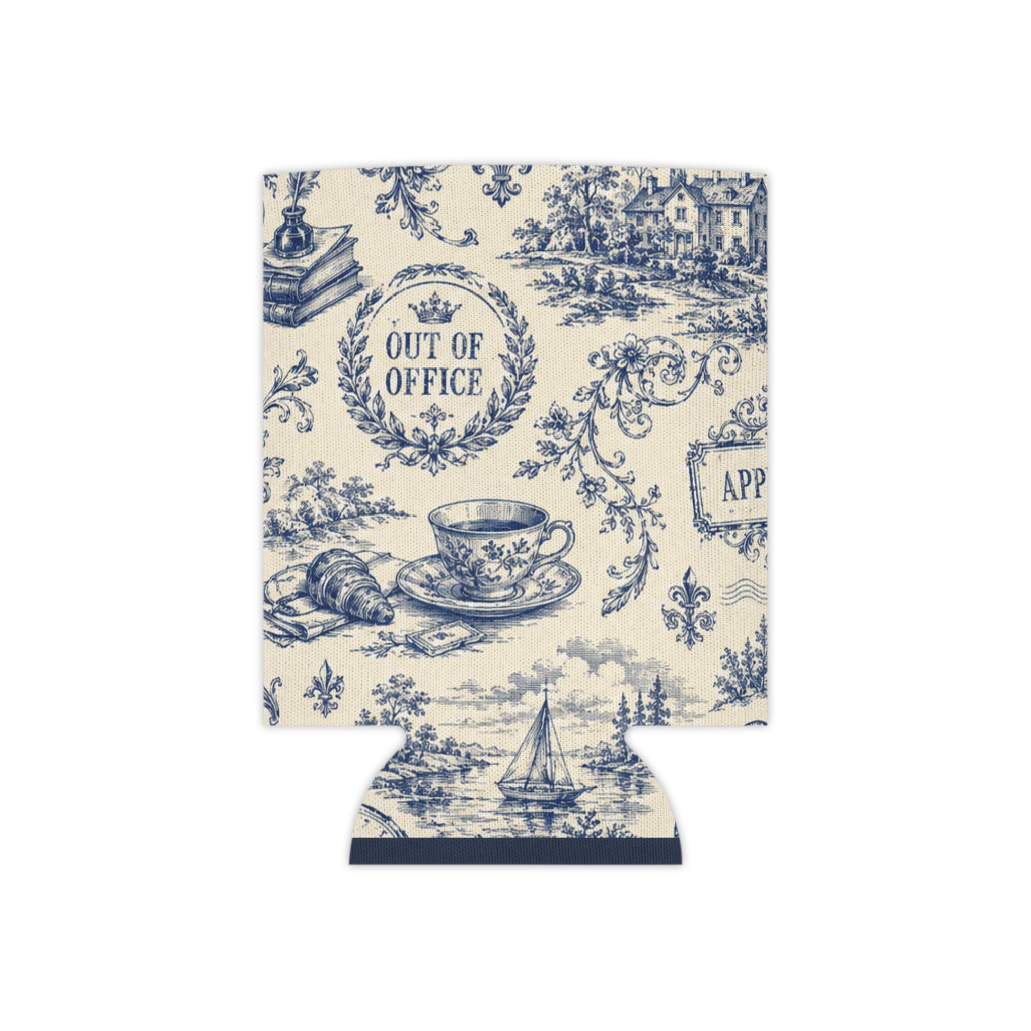 Out of Office Toile Can Cooler
