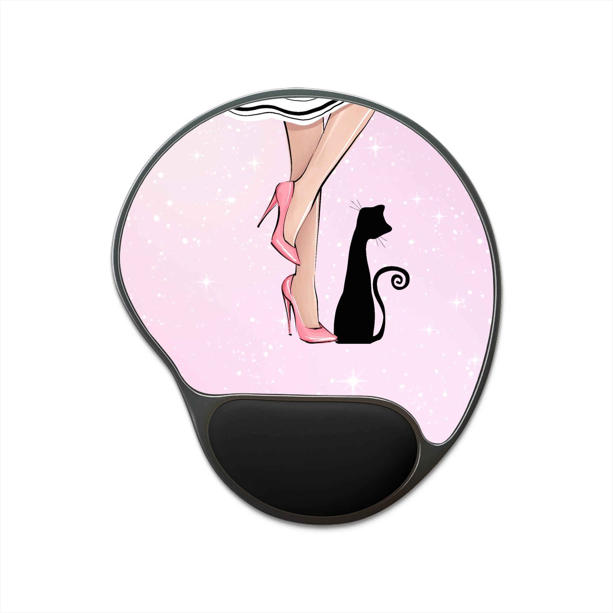 Stylish Mouse Pad with Wrist Rest - Chic Design for Cat Lovers