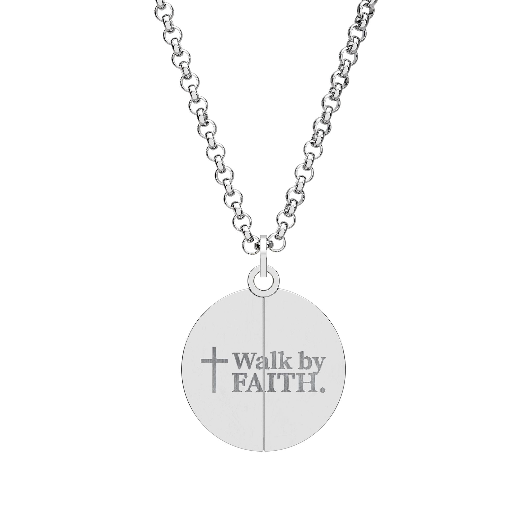 Walk by Faith, Trip Over Cats Hidden Message Necklace
