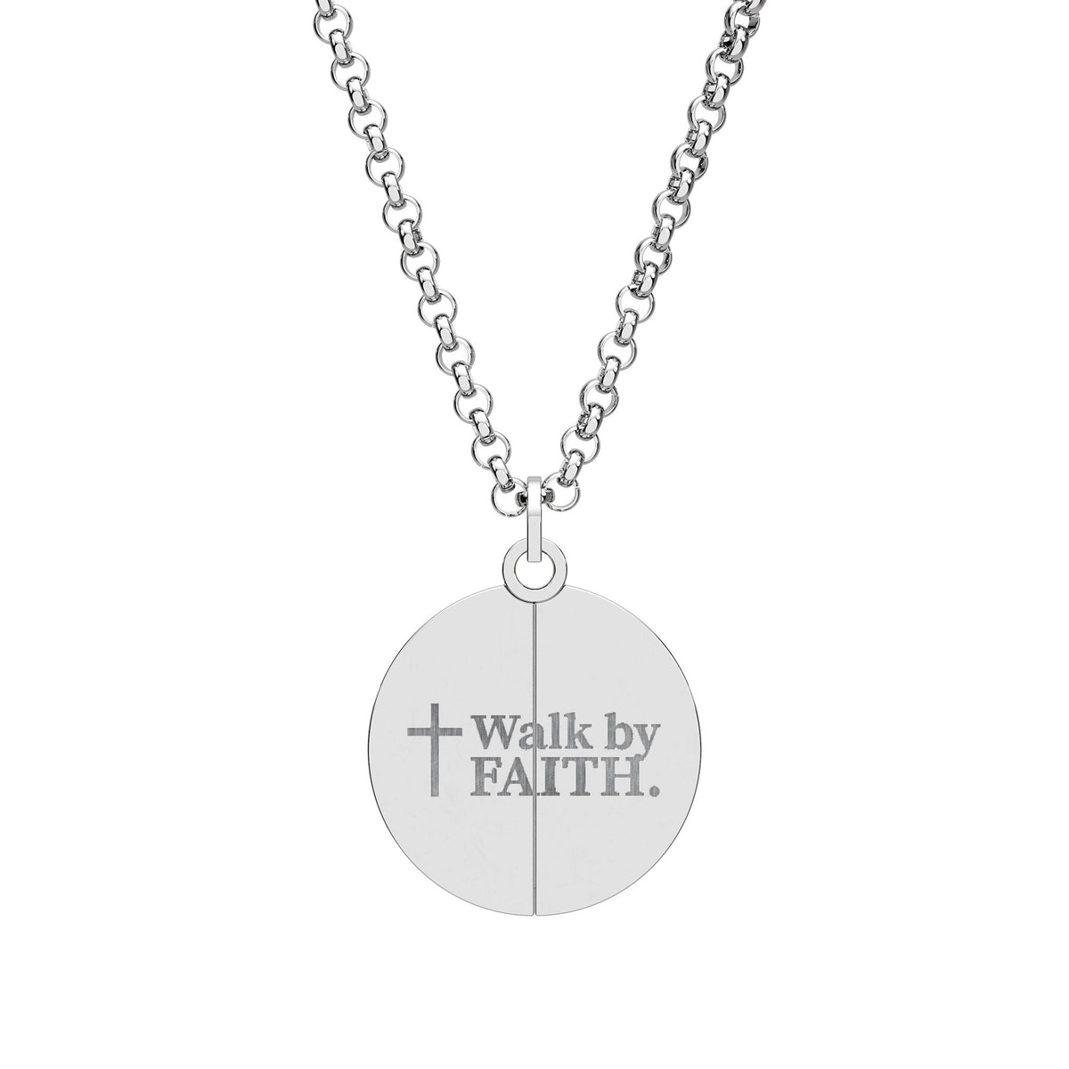 Walk by Faith, Trip Over Cats Hidden Message Necklace